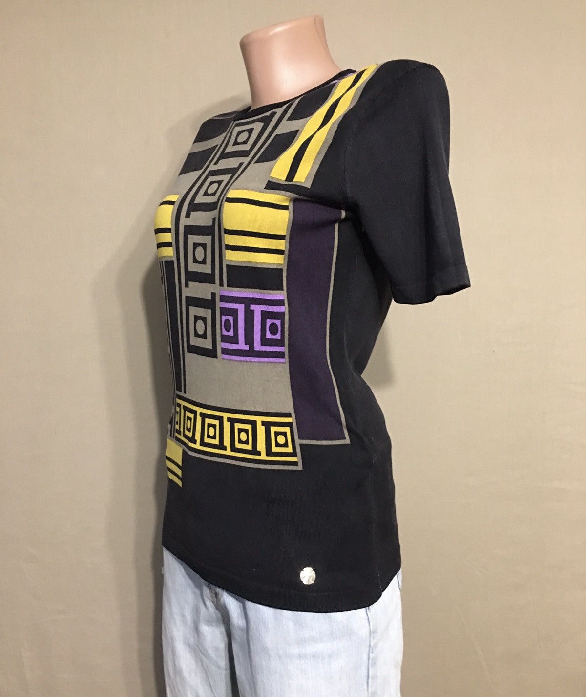 Versace Versace Collection Signature Print Silk Blend T-Shirt EU 42 Size M / US 6-8 / IT 42-44 - 5 Thumbnail