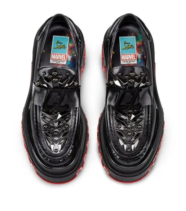 Christian Louboutin oc11z0325 The Amazing Loubi Flat Patent Cosmos in Black Size US 11 / EU 44 - 3 Thumbnail