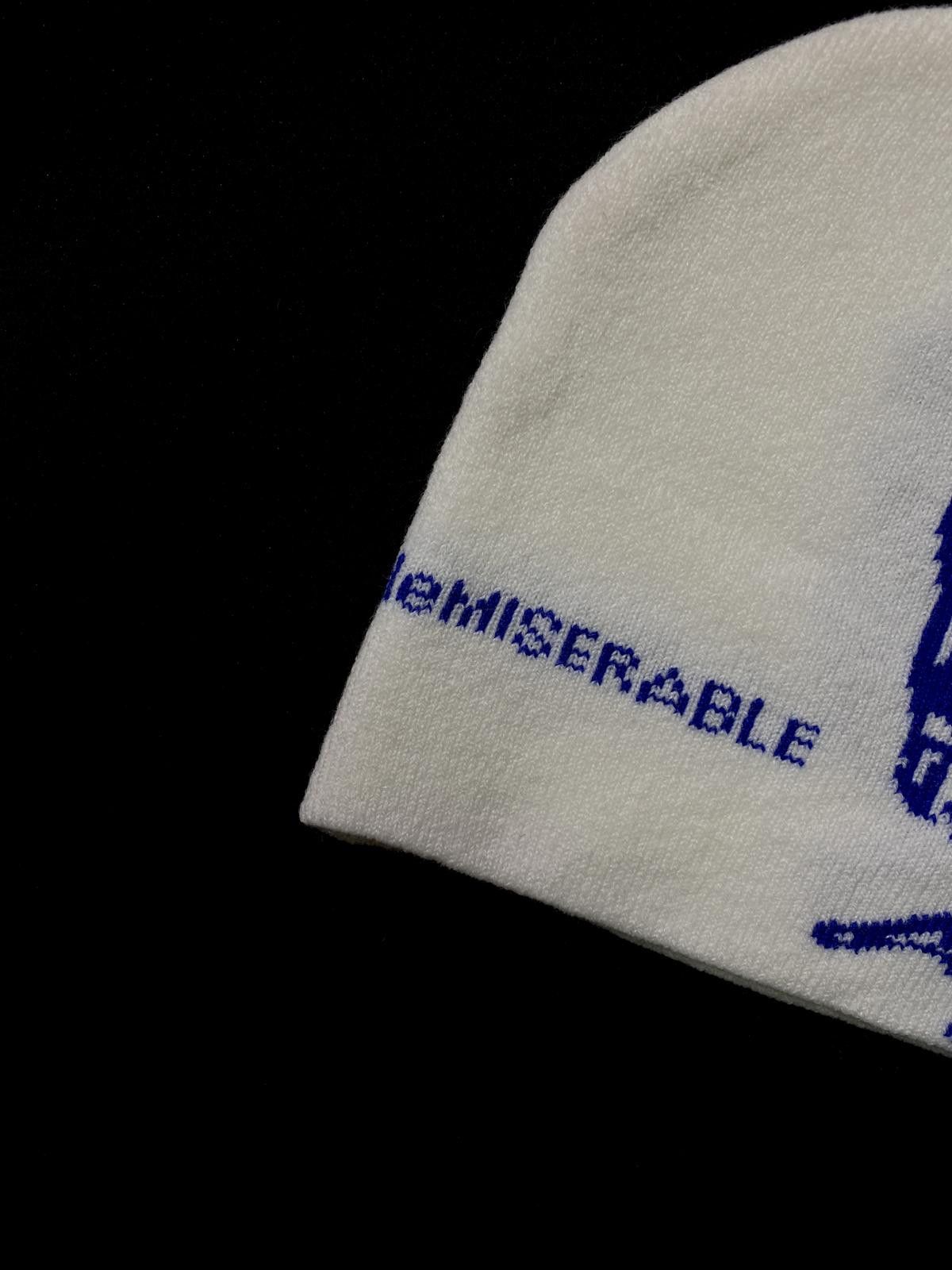 Japanese Brand deMISERABLE Ballpoint Graphic No Cuff Knit Beanie Hat White Size ONE SIZE - 4 Thumbnail