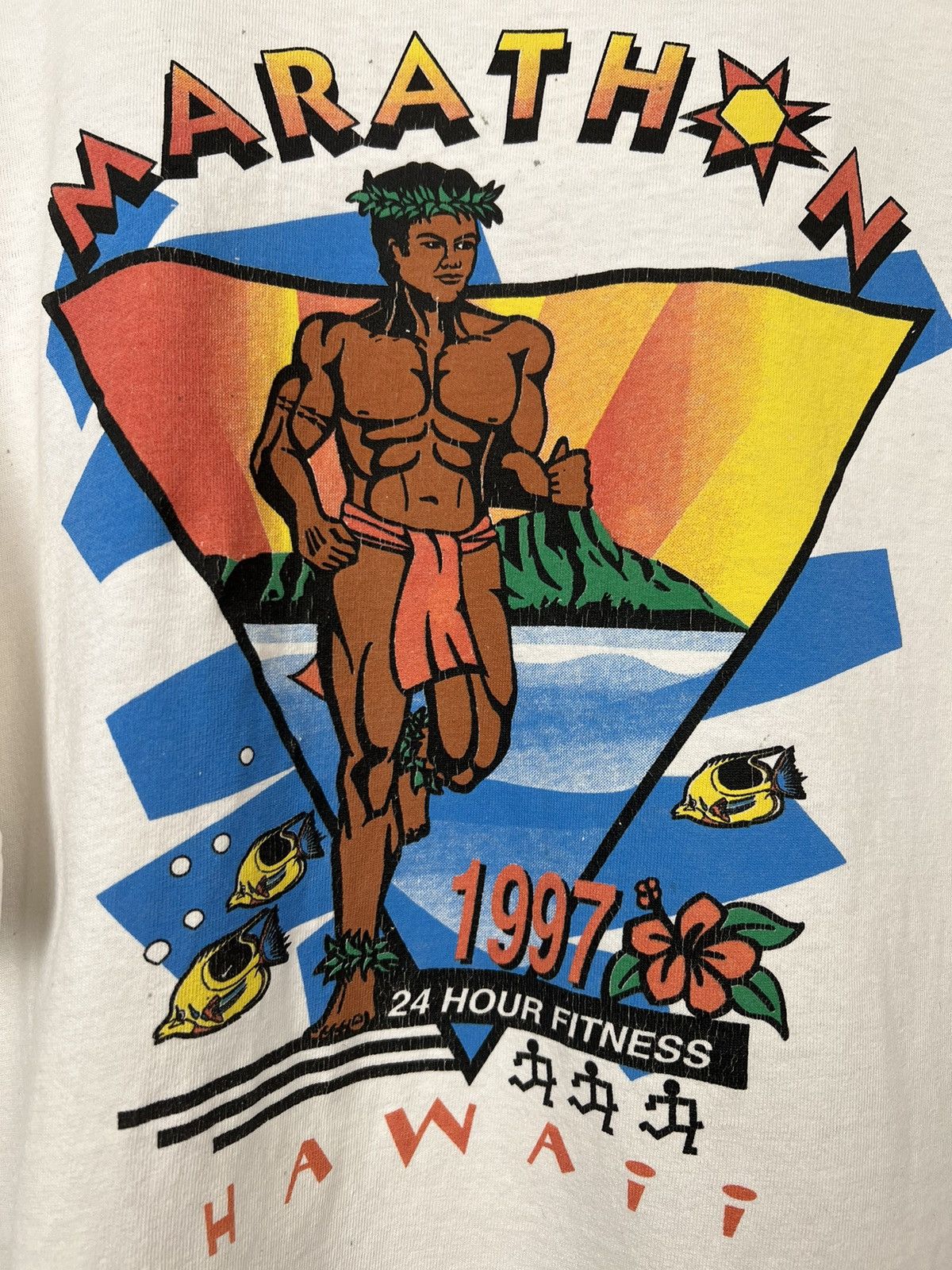 Vintage Vintage Rare Marathon Hawaii 1997 Tee Size US XL / EU 56 / 4 - 4 Thumbnail
