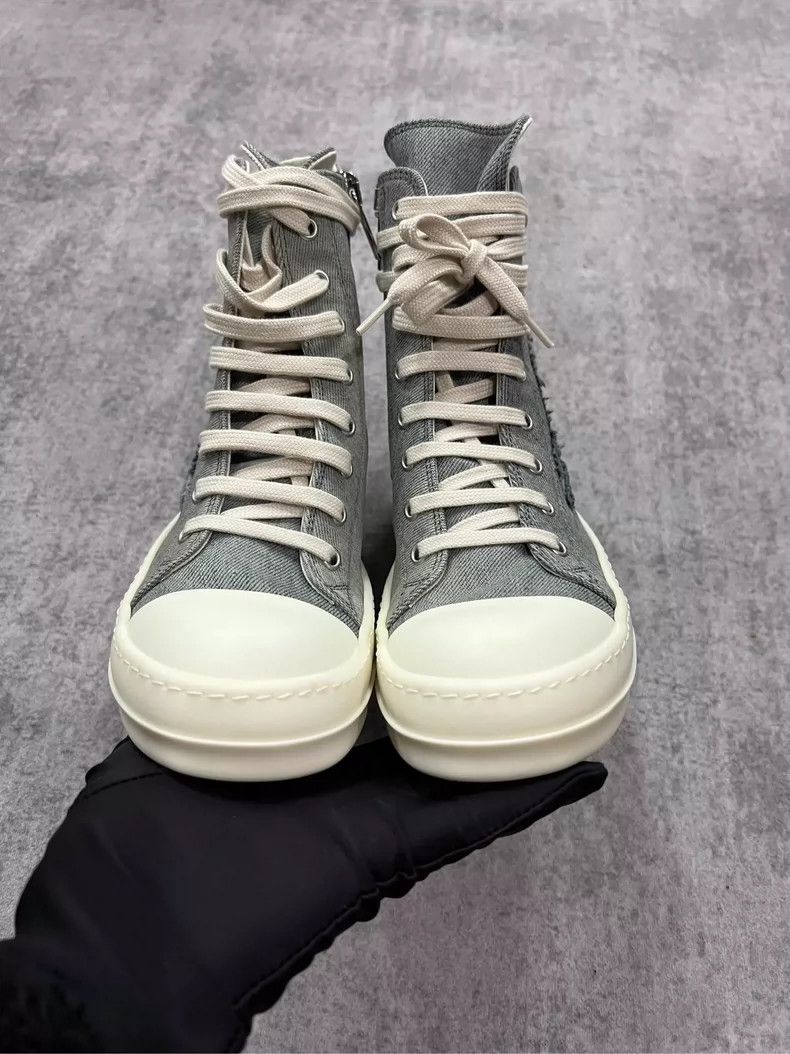 Rick Owens rick owens Washing erosion damage denim high-top sports sho Size US 5 / EU 37 - 4 Thumbnail