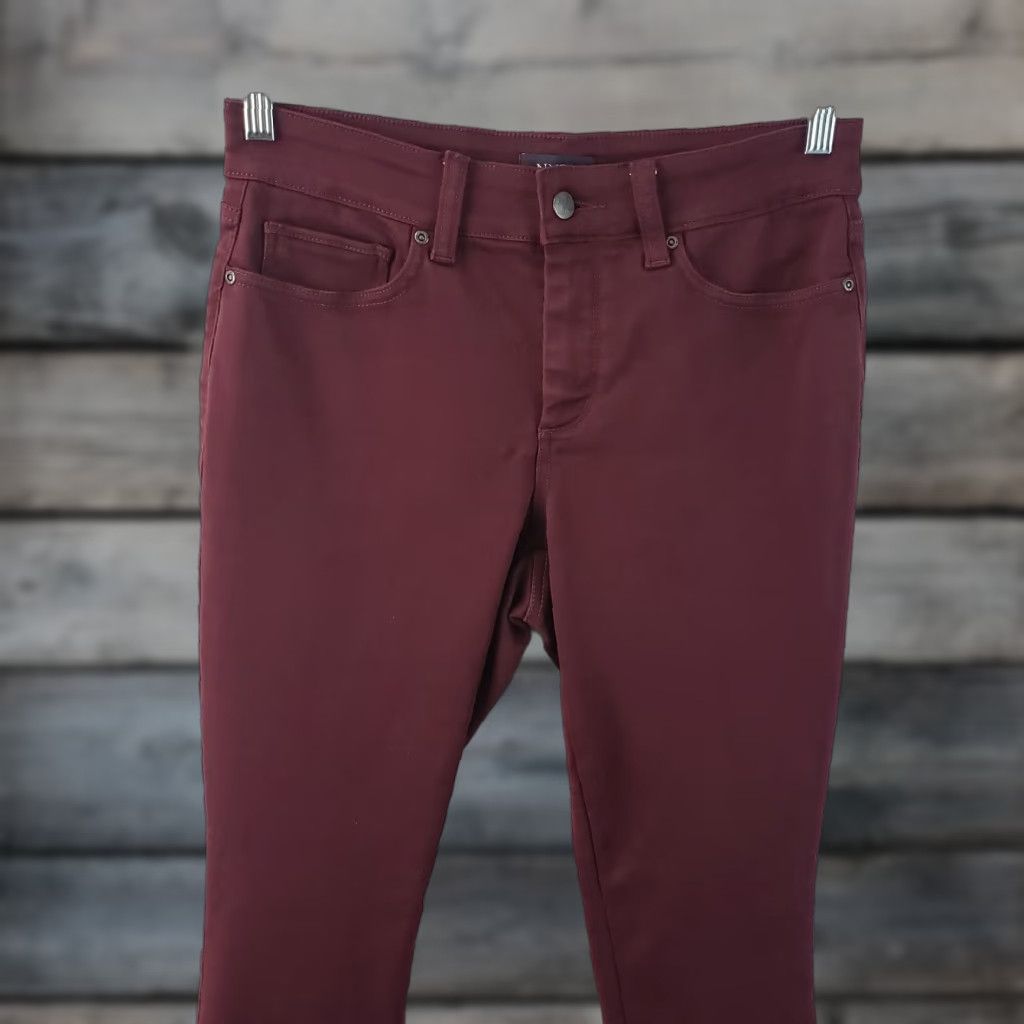 NYDJ NYDJ Womens Ami Skinny Legging Sz 6 Wine Mid Rise Cotton Blend Jeans Size 28" / US 6 / IT 42 - 1 Thumbnail