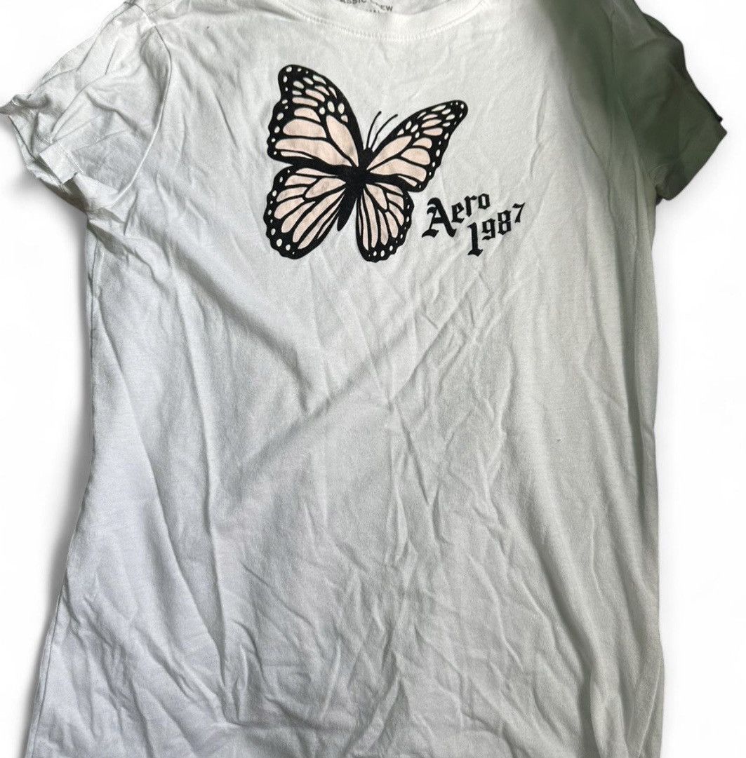Aeropostale Aeropostale Classic Tee — White with Gray Embroidered Print Size M / US 6-8 / IT 42-44 - 1 Thumbnail