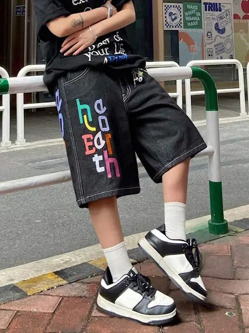 Japanese Brand VINTAGE Graphic shorts jorts DRIP rap Y2K Size US 36 / EU 52 - 4 Thumbnail