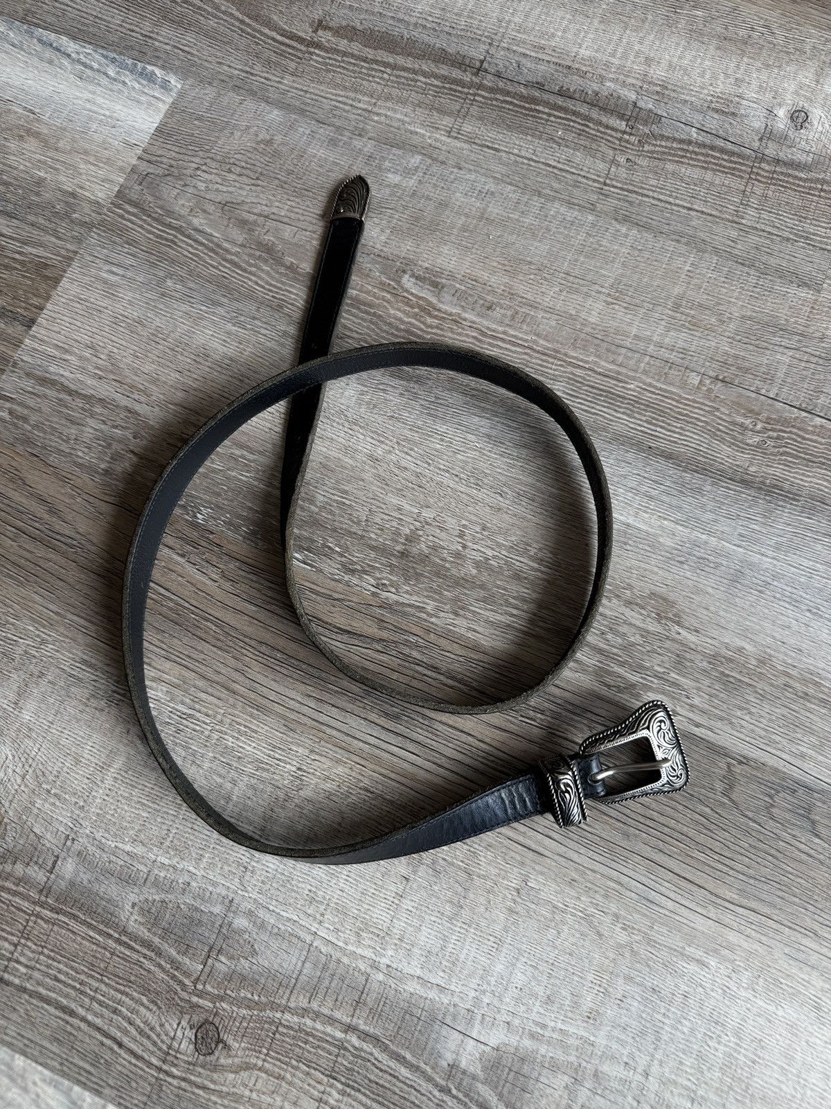 Saint Laurent Paris SS14 Hedi Slimane Leather Western Belt 30-34 Size 32 - 2 Thumbnail