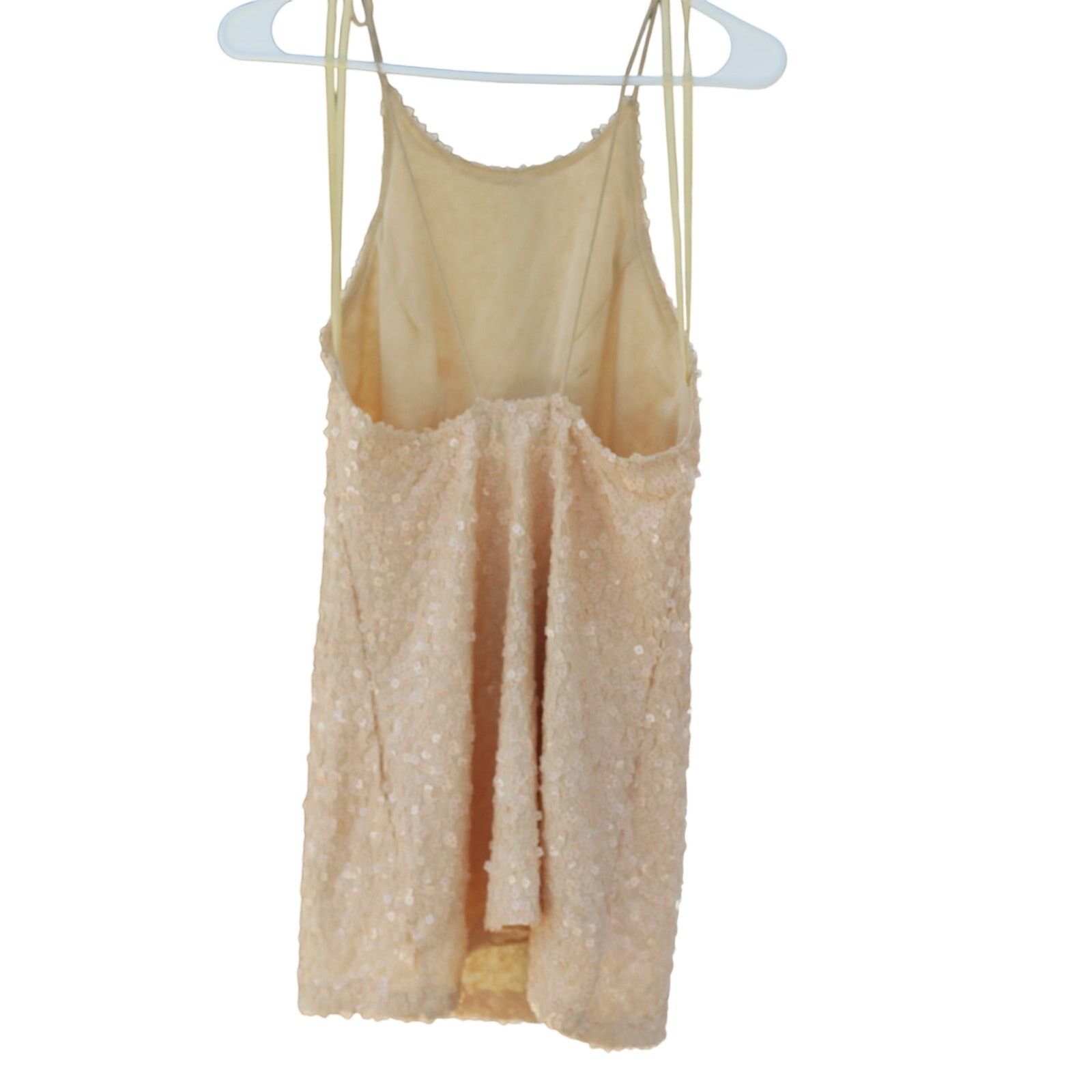 Other Matet Sequin Mini Dress Pale Yellow XS or Versatile Top Size XS / US 0-2 / IT 36-38 - 2 Thumbnail