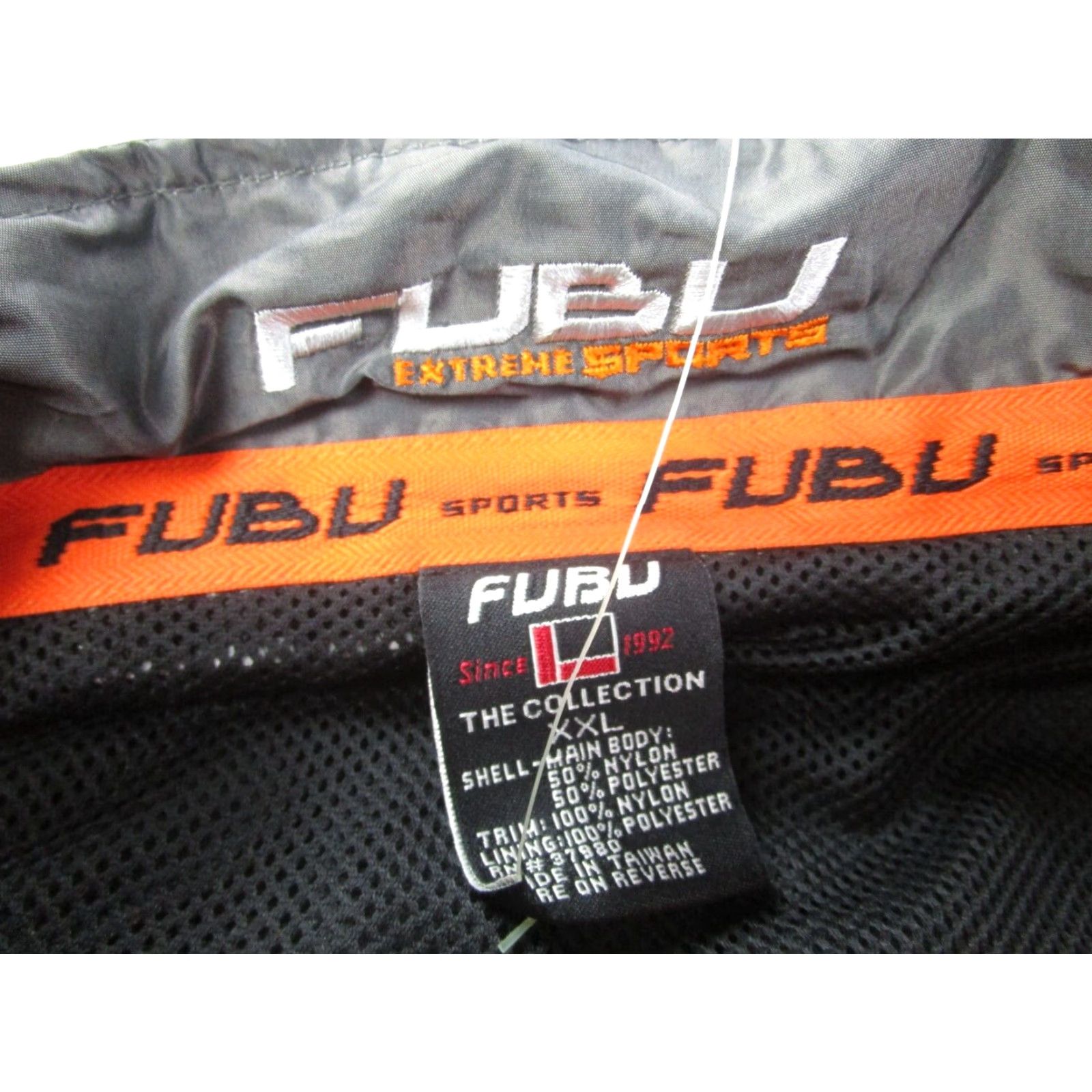 Fubu VINTAGE FUBU Jacket Windbreaker Mens 2XL Gray Hip Hop Baggy Nylon Sleeveless Zip Coat Powered by Pockets Size US XXL / EU 58 / 5 - 7 Thumbnail