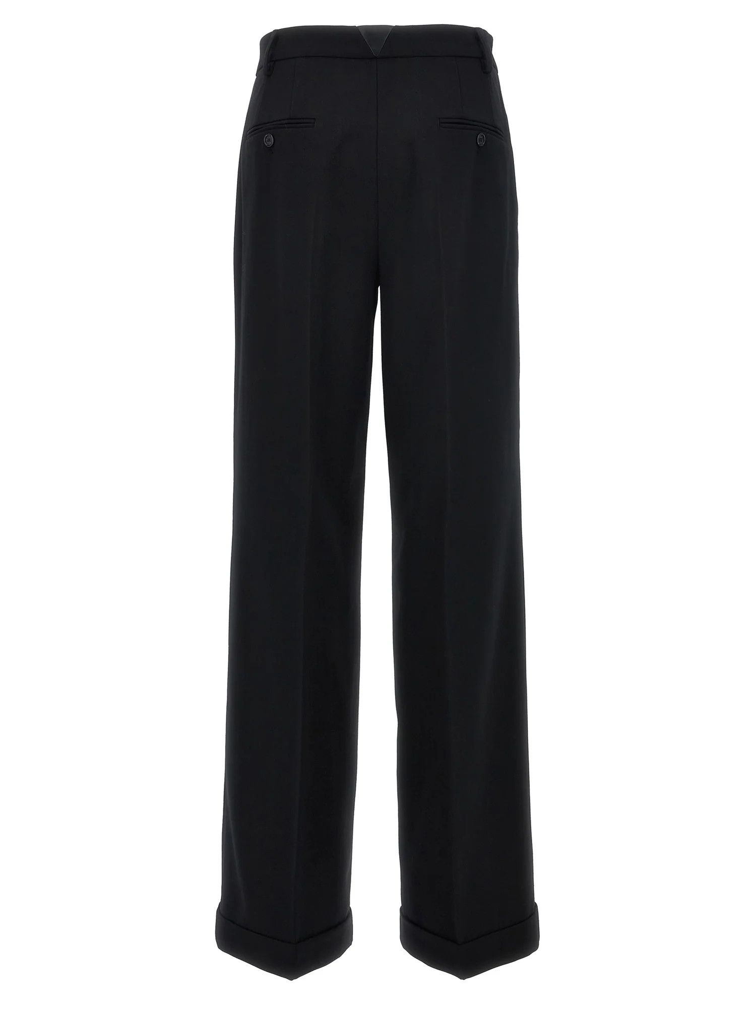 Pinko o1s22i1n0824 Twill Wide Leg Trousers in Black Size 26" / US 2 / IT 38 - 2 Thumbnail