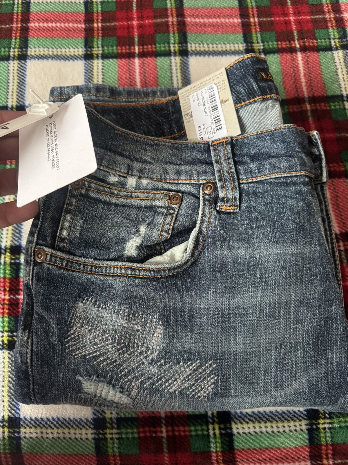 Nudie Jeans Nudie Jeans Grim Tim Distressed Jeans Size US 33 - 10 Thumbnail