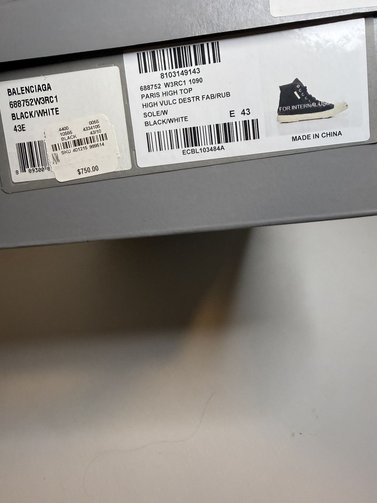 Balenciaga Balenciaga Paris High Top Sneakers Black Distressed Canvas Size US 10.5 / EU 43-44 - 9 Thumbnail