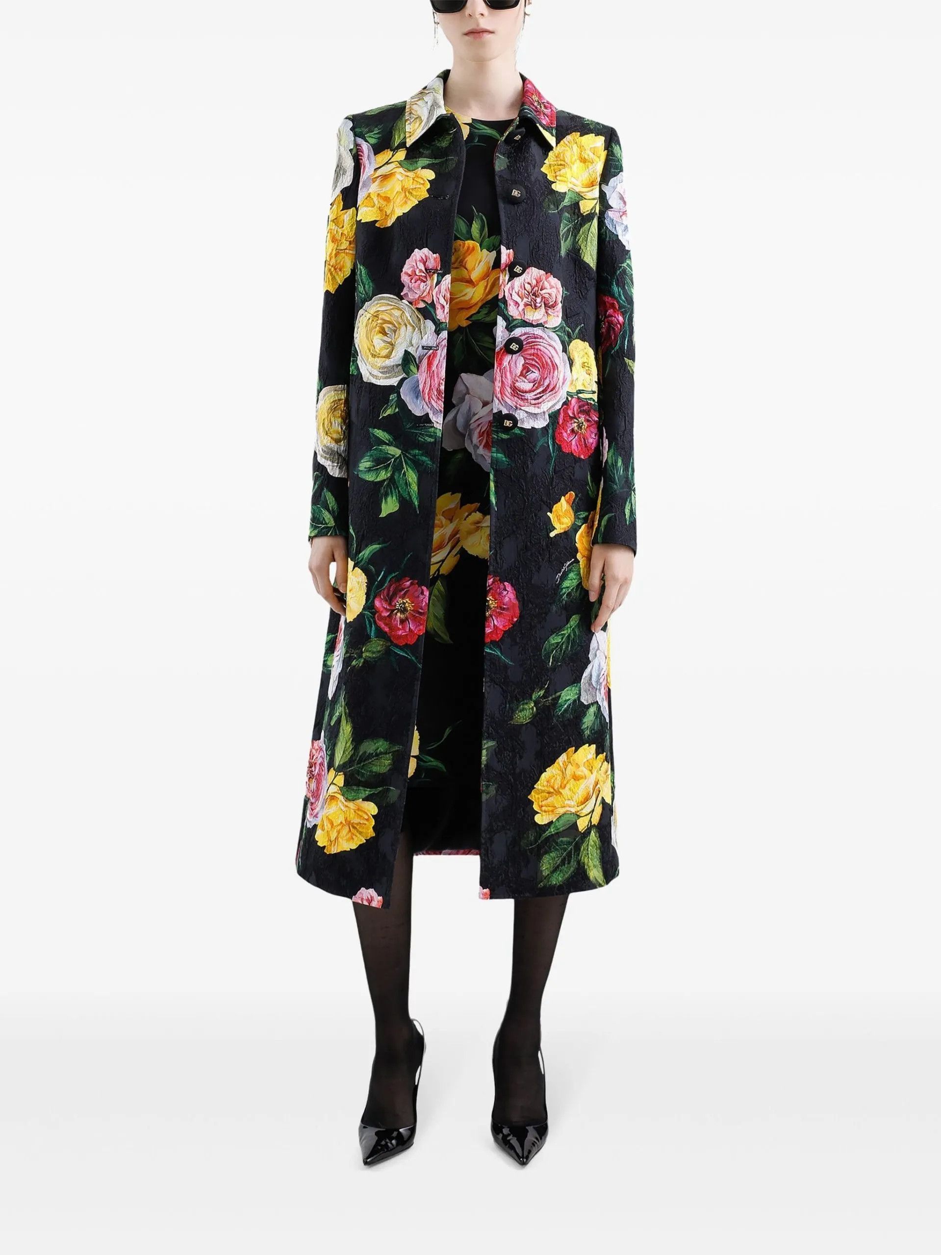 Dolce & Gabbana o1s22i1n0225 Floral Silk Dress in Multicolor Size M / US 6-8 / IT 42-44 - 2 Thumbnail