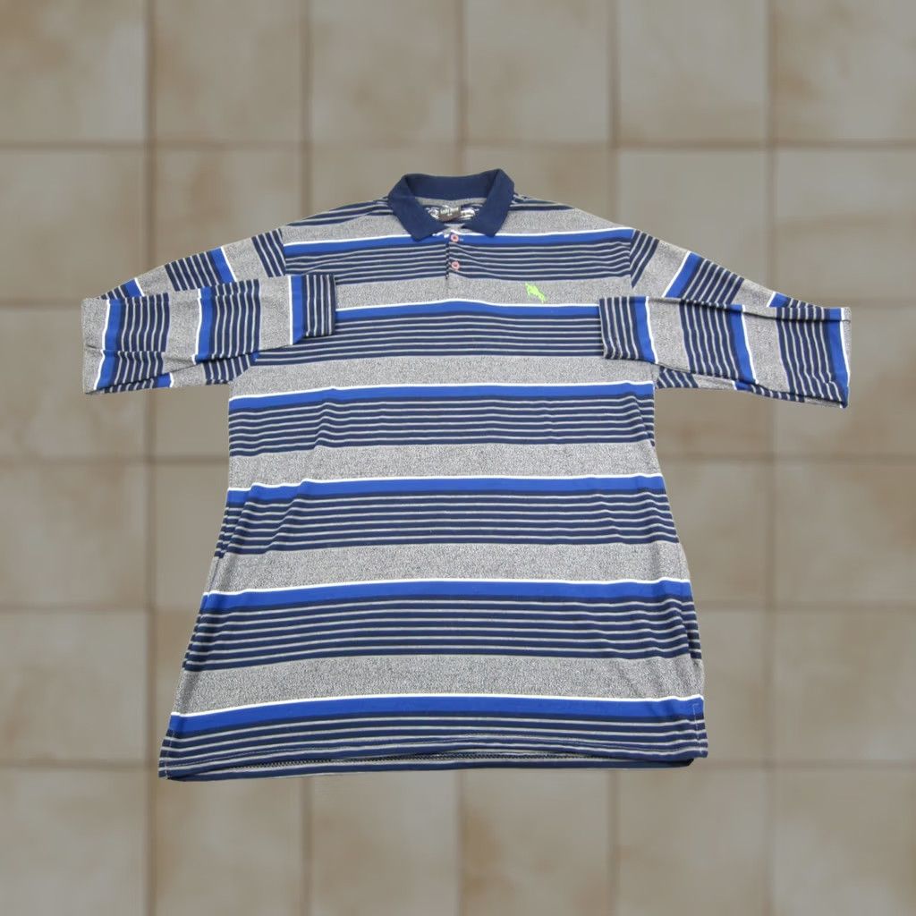Vintage Lucky Horse Polo Shirt Mens XL 4X Striped Blue Golfing Long Sleeve Hard-wearing Casual Polo Shirt Size US XXL / EU 58 / 5 - 1 Thumbnail