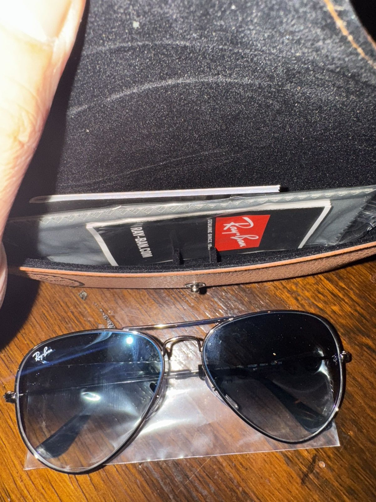 RayBan Ray Ban Aviators blue tint Size ONE SIZE - 5 Thumbnail