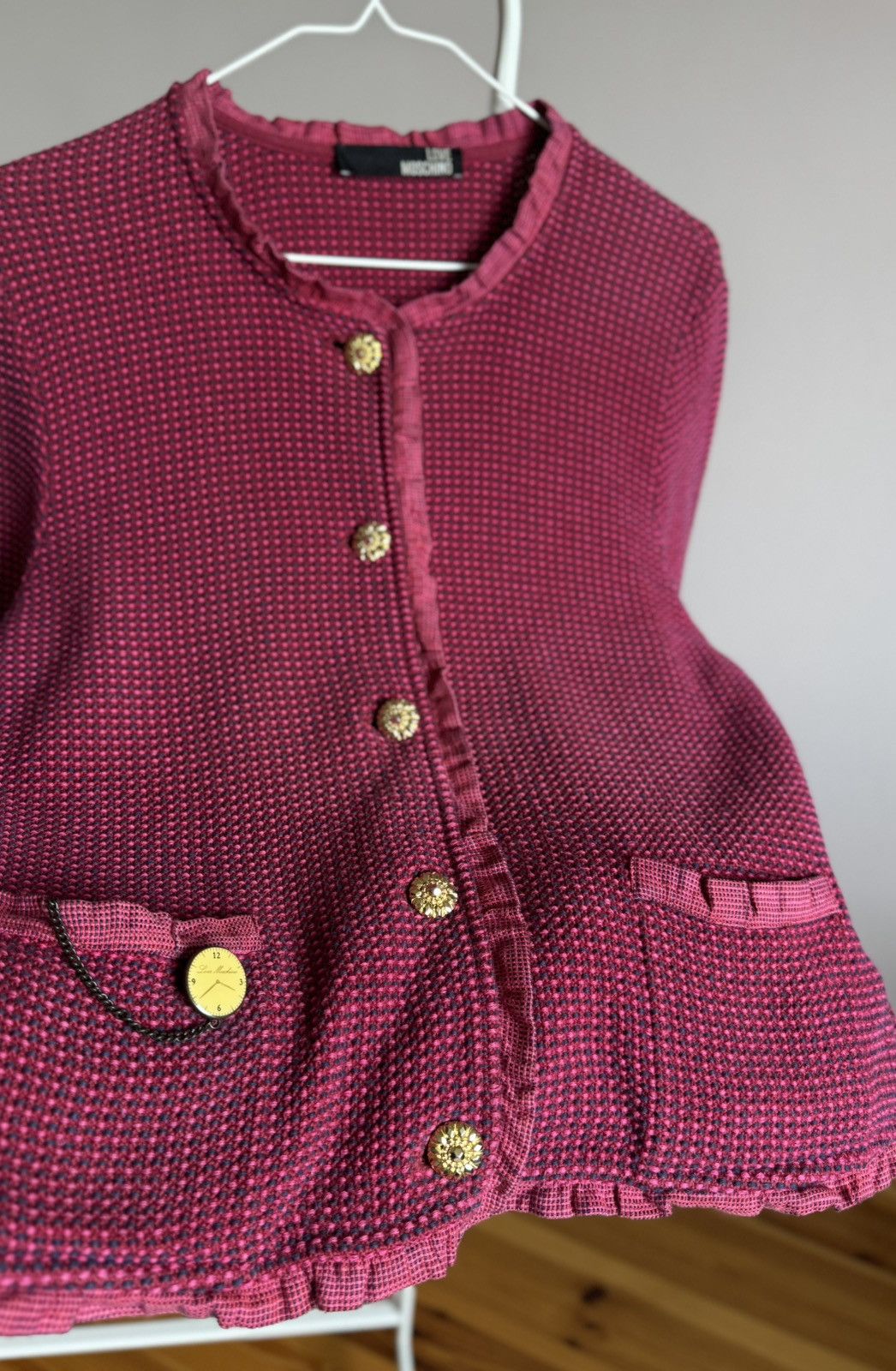 Moschino Love Moschino Pink Knit Cardigan Blazer Sweater Size XL / US 12-14 / IT 48-50 - 2 Thumbnail