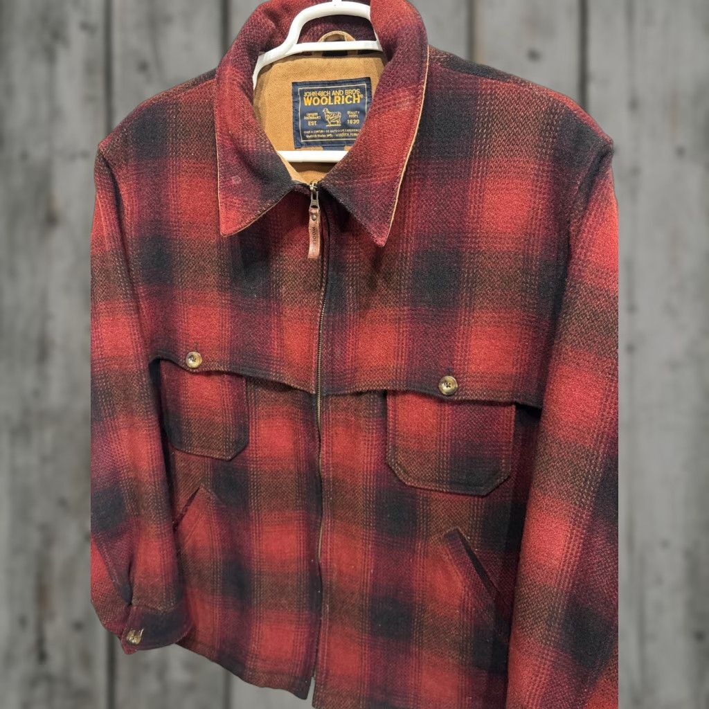 Vintage VINTAGE Woolrich 100% Wool Hunting Plaid Long Jacket Mens XL Red Size US XL / EU 56 / 4 - 1 Thumbnail