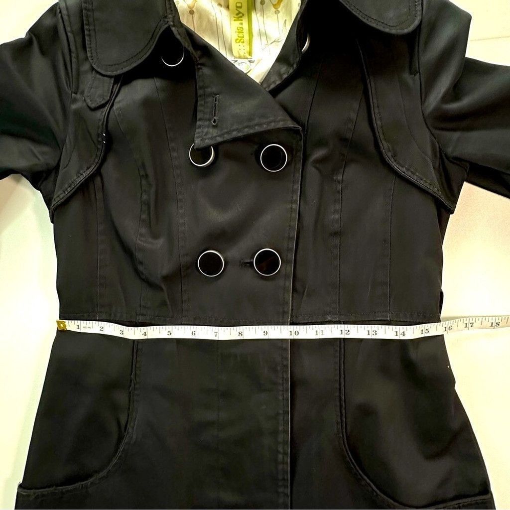 Soia & Kyo Soia&Kyo Mid Length Double Breasted Trench Coat Black Small Size S / US 4 / IT 40 - 9 Thumbnail