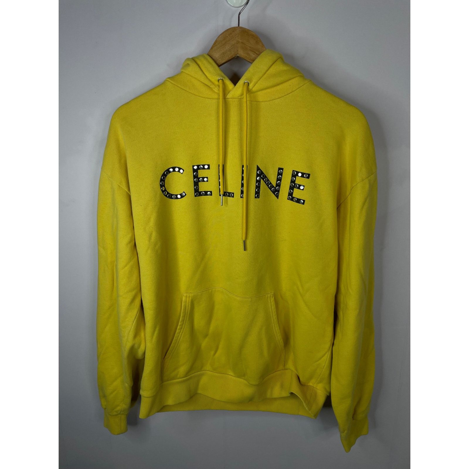 Celine Celine Core Logo Studded Yellow Hoodie Size US S / EU 44-46 / 1 - 1 Thumbnail