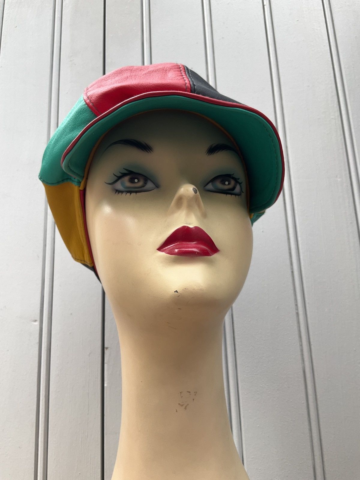 Vintage Vintage 90's Rasta leather cap Size ONE SIZE - 3 Thumbnail