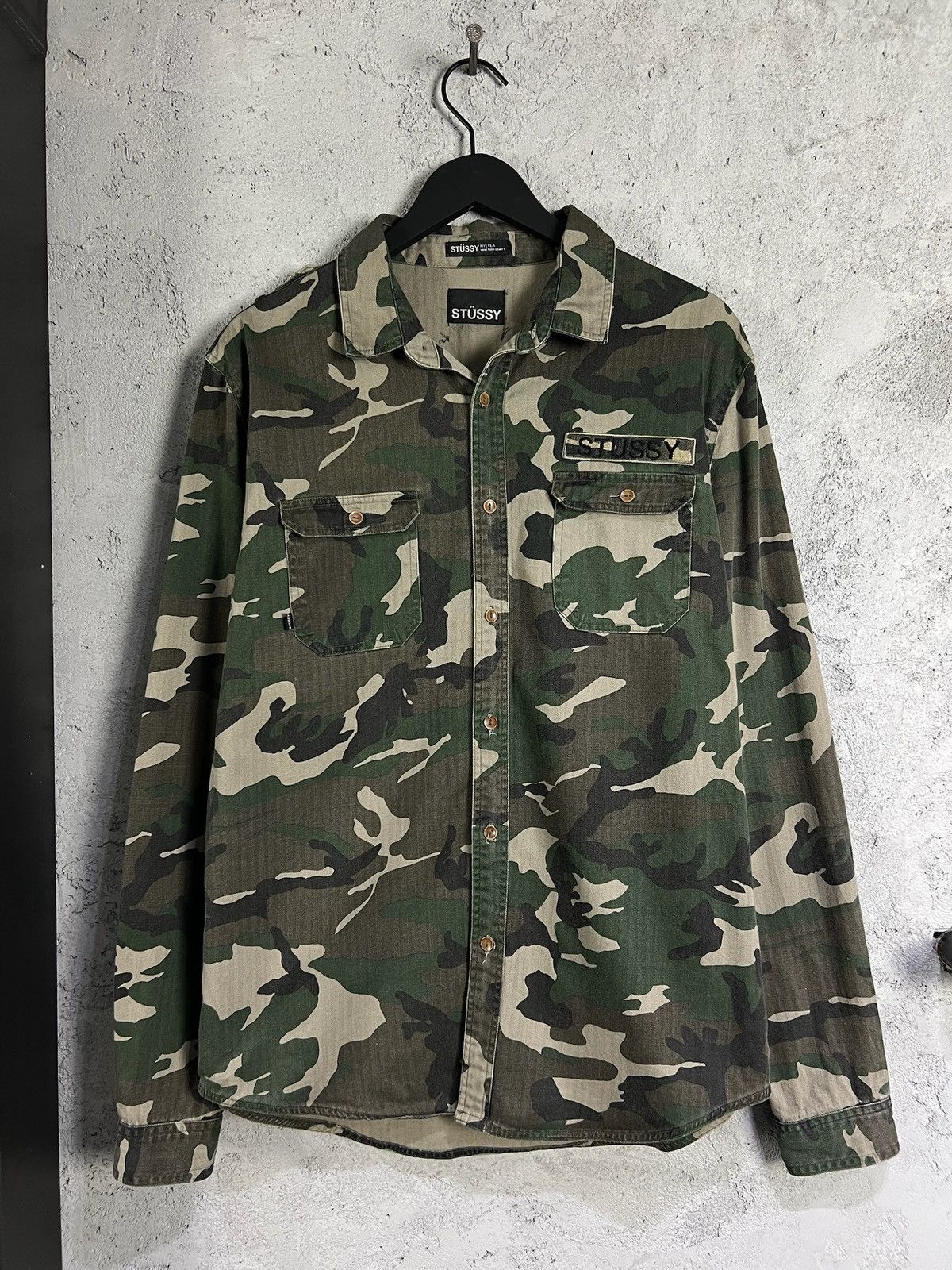 Stussy Stussy Long Sleeve Button Up Military Moro Shirt XL Size US XL / EU 56 / 4 - 1 Thumbnail