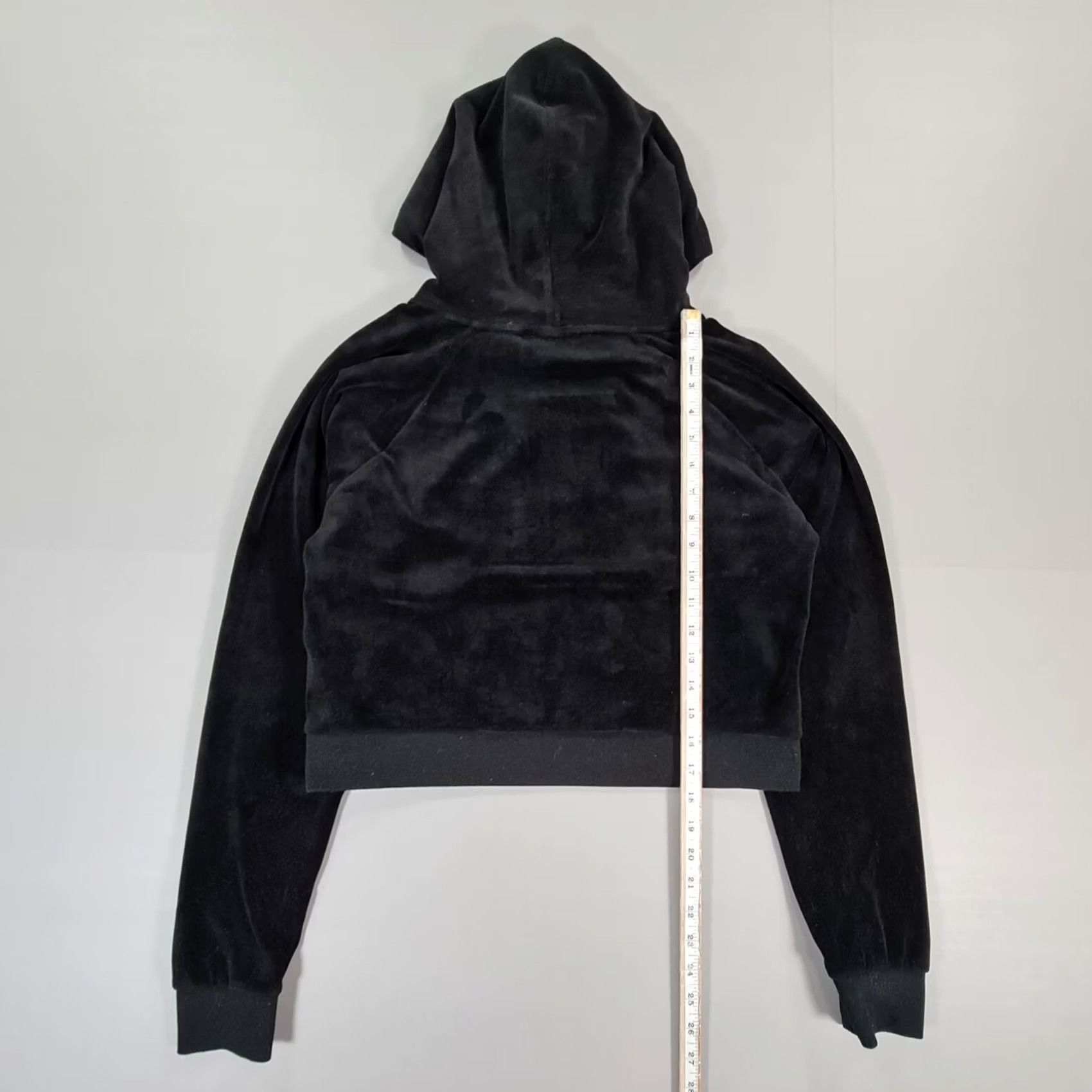 Juicy Couture Juicy Couture Hoodie Womens Black Large Cropped Logo Velvet Pullover Hooded Activewear Casual Ladies L Logo City Sports Size L / US 10 / IT 46 - 6 Thumbnail
