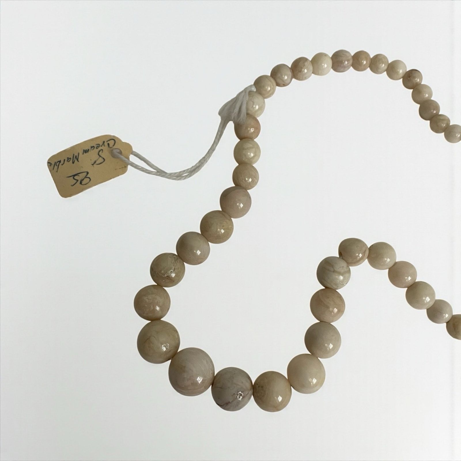 Vintage NWT Vintage Cream Marble Beaded Necklace Size ONE SIZE - 1 Thumbnail