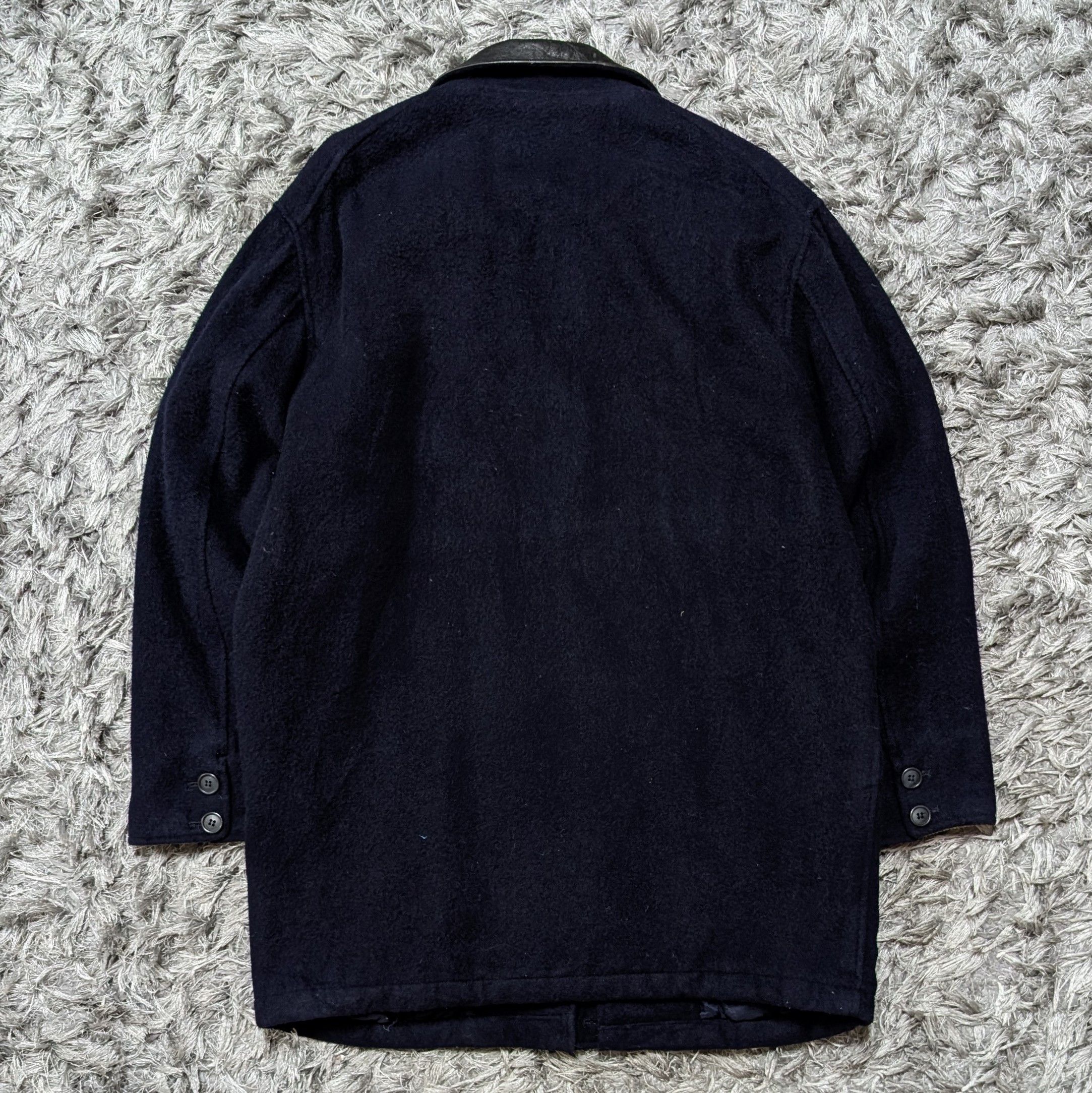 Genuine Leather Vintage Machope Wool Jacket Leather Collar Winter Coat Size US L / EU 52-54 / 3 - 3 Thumbnail