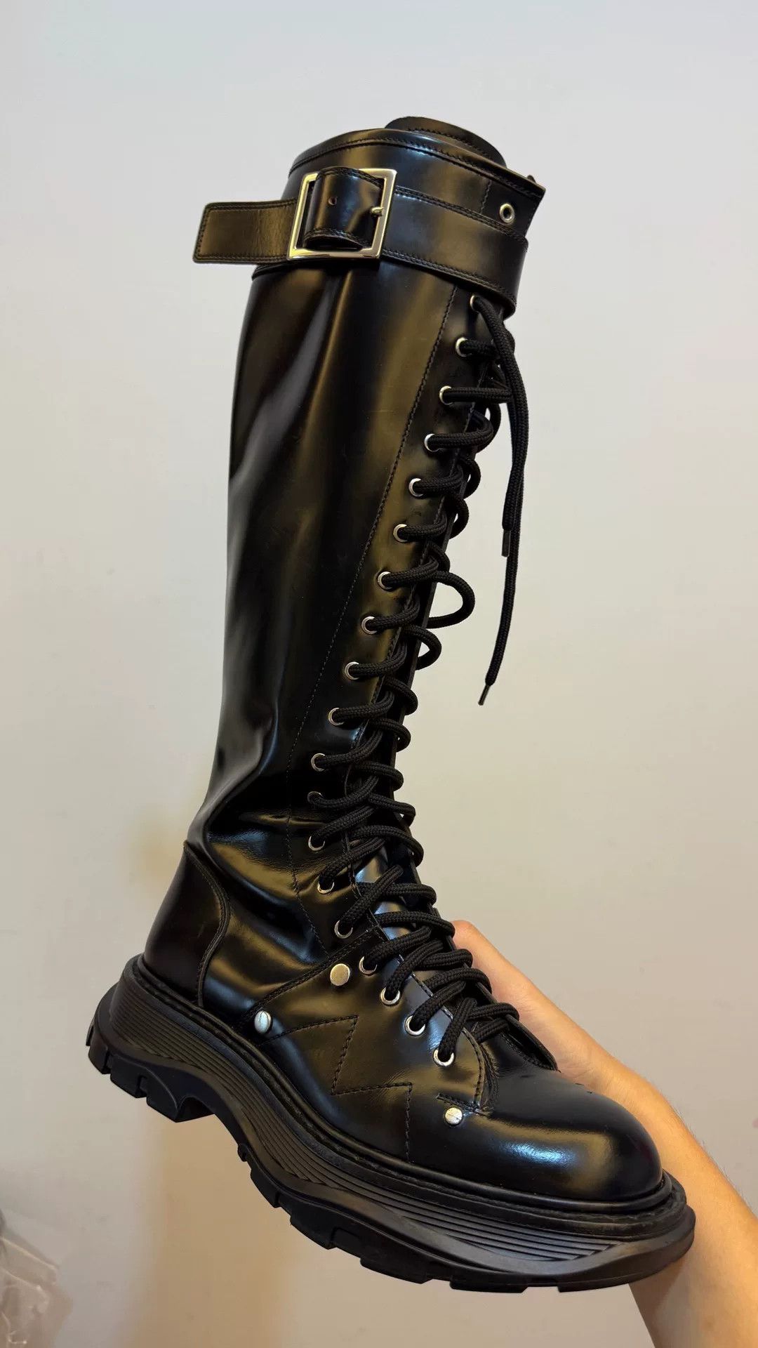 Alexander McQueen Alexander McQueen Leather Black Boots 38 Women Size US 7.5 / IT 37.5 - 1 Thumbnail