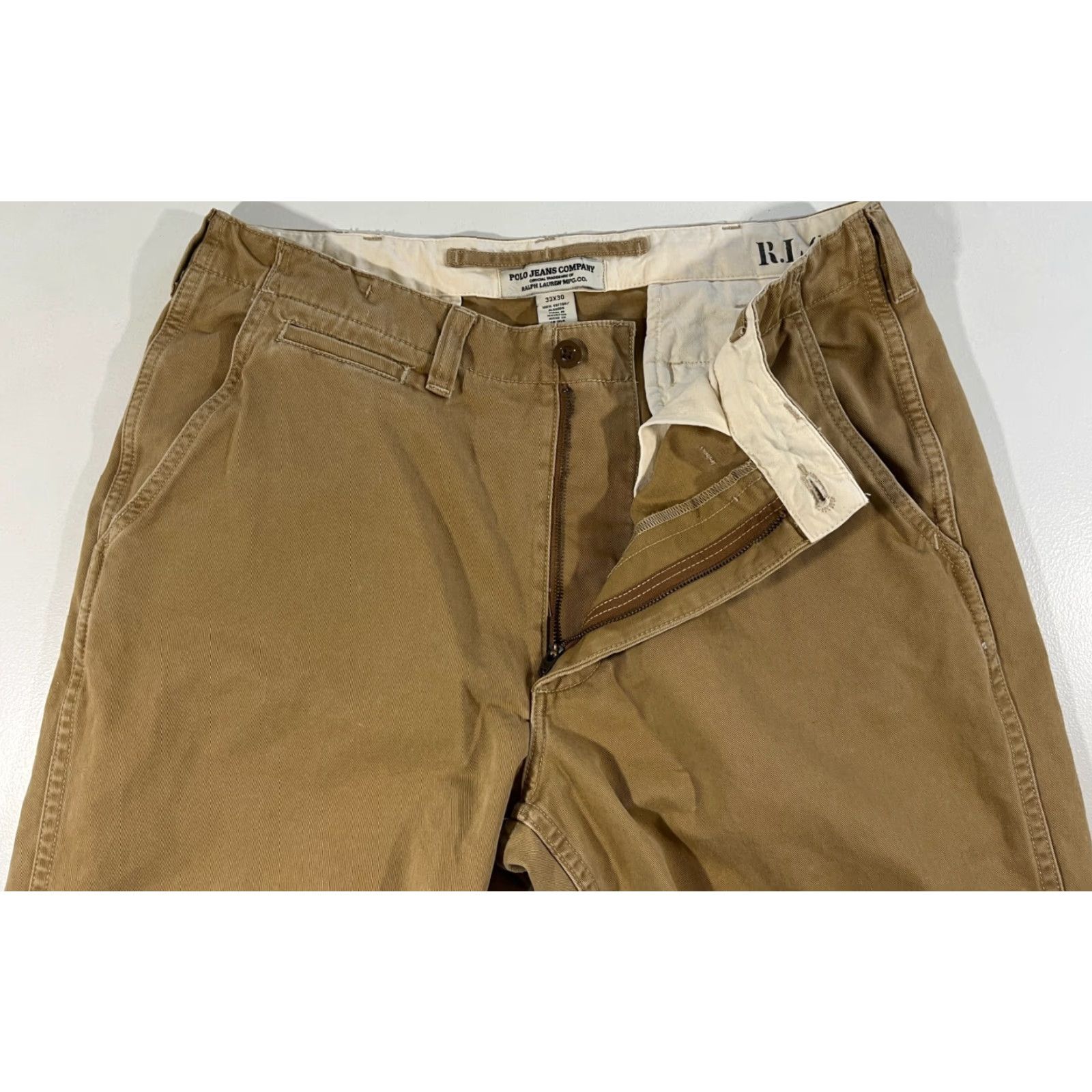 Polo Ralph Lauren VINTAGE Polo Jeans Company Ralph Lauren RL67 Chino Pants Men 33x30 Tan Cotton Canvas 90s Preppy USA Polo Ralph Lauren Pants Mens Chino Vintage 33x30 Size US XS / EU 42 / 0 - 6 Thumbnail