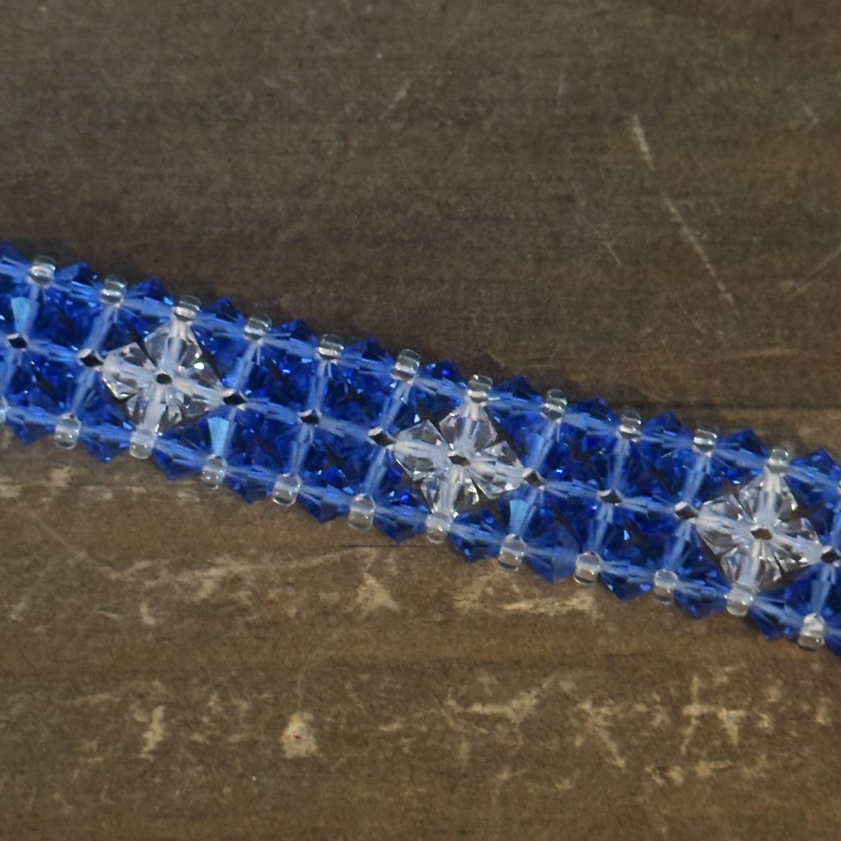 Other Blue crystal bead woven lattice bracelet Size ONE SIZE - 4 Thumbnail