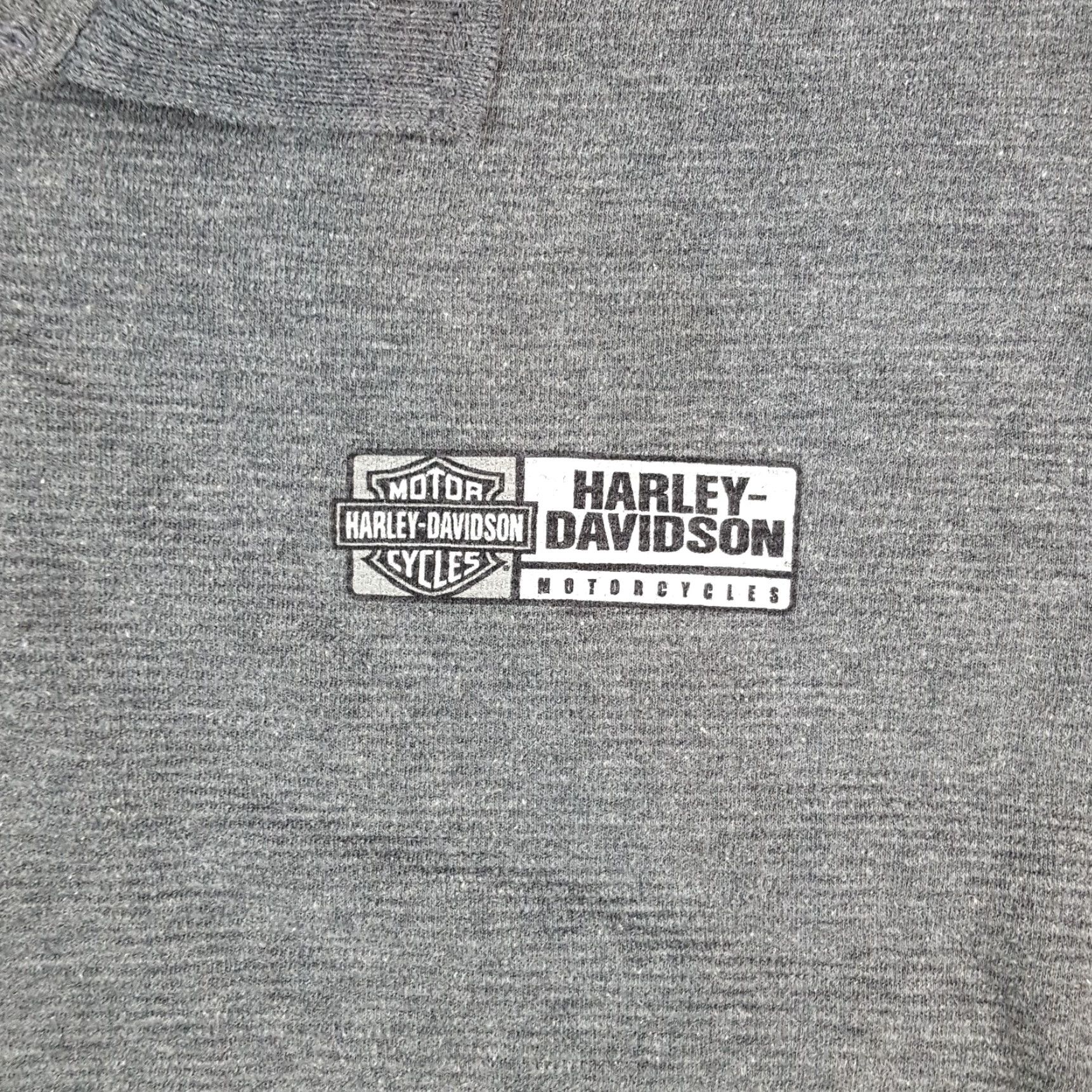Harley Davidson VINTAGE Harley-Davidson Biker Polo Shirt Large Gray Solid 90s Mens Size US L / EU 52-54 / 3 - 3 Thumbnail