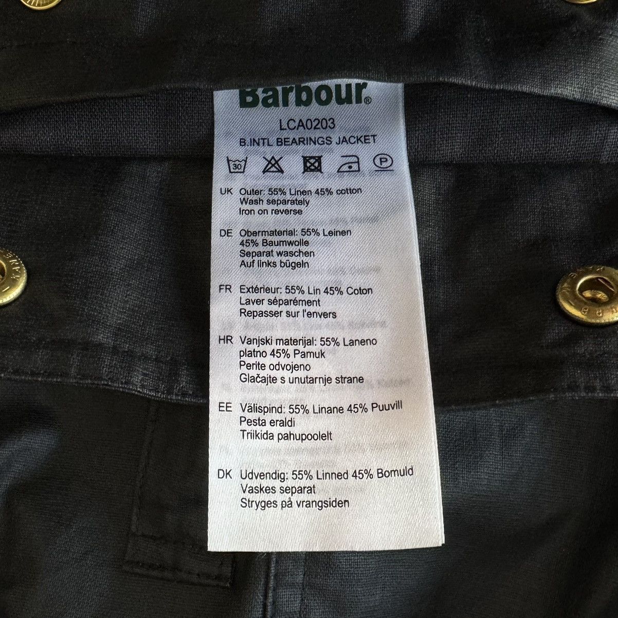 Barbour Barbour International Bearings Jacket Linen Blend Black Wmns Size M / US 6-8 / IT 42-44 - 7 Thumbnail
