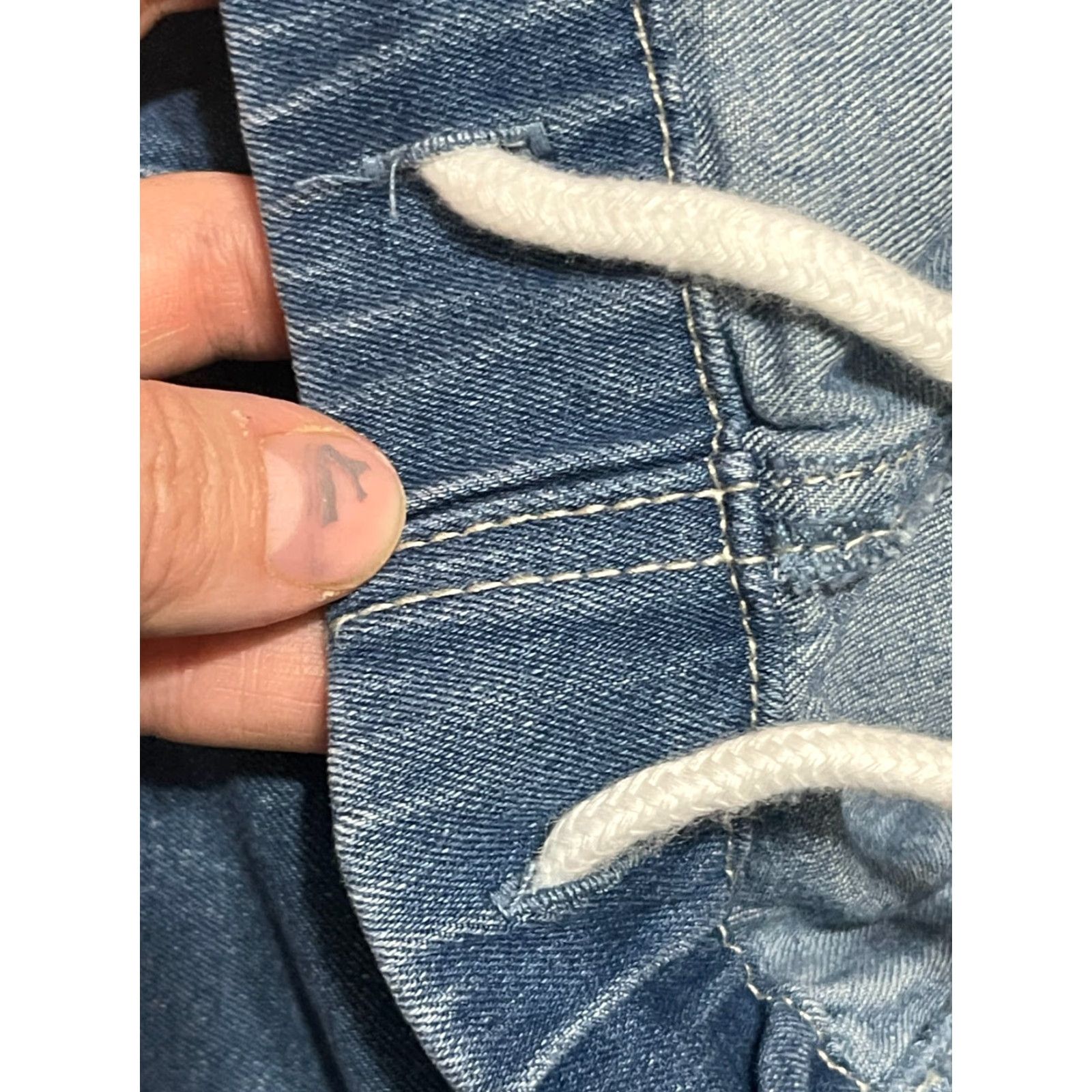 Vintage Fuinloth Shorts Woman S Blue Denim Stretchable Waist Pockets Bermuda Casual Modern 90s? Wait no. Size 28" / US 6 / IT 42 - 3 Thumbnail