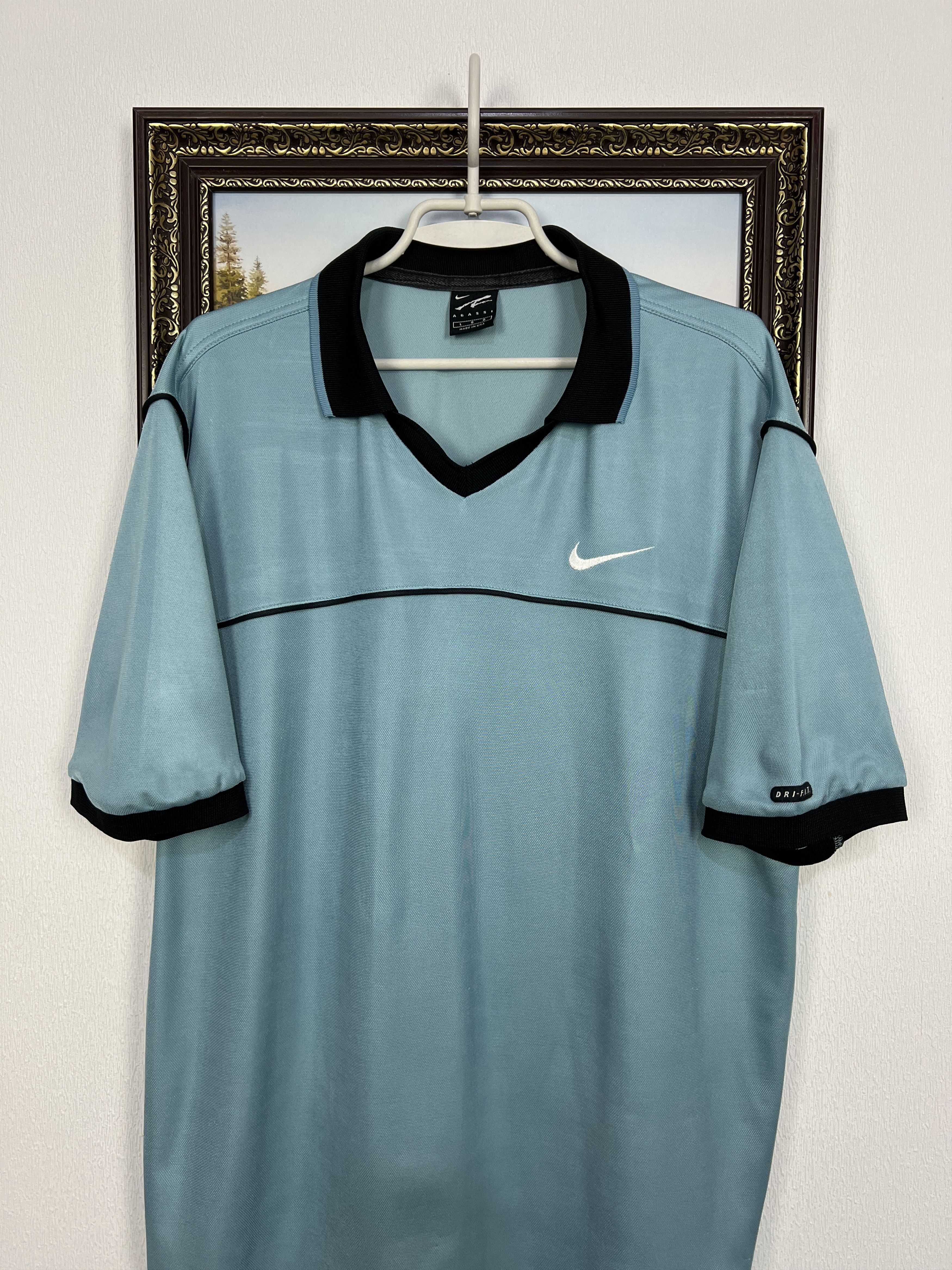 Nike Vintage 90's Nike Challenge Court Andre Agassi Shirt Tennis Size US L / EU 52-54 / 3 - 2 Thumbnail