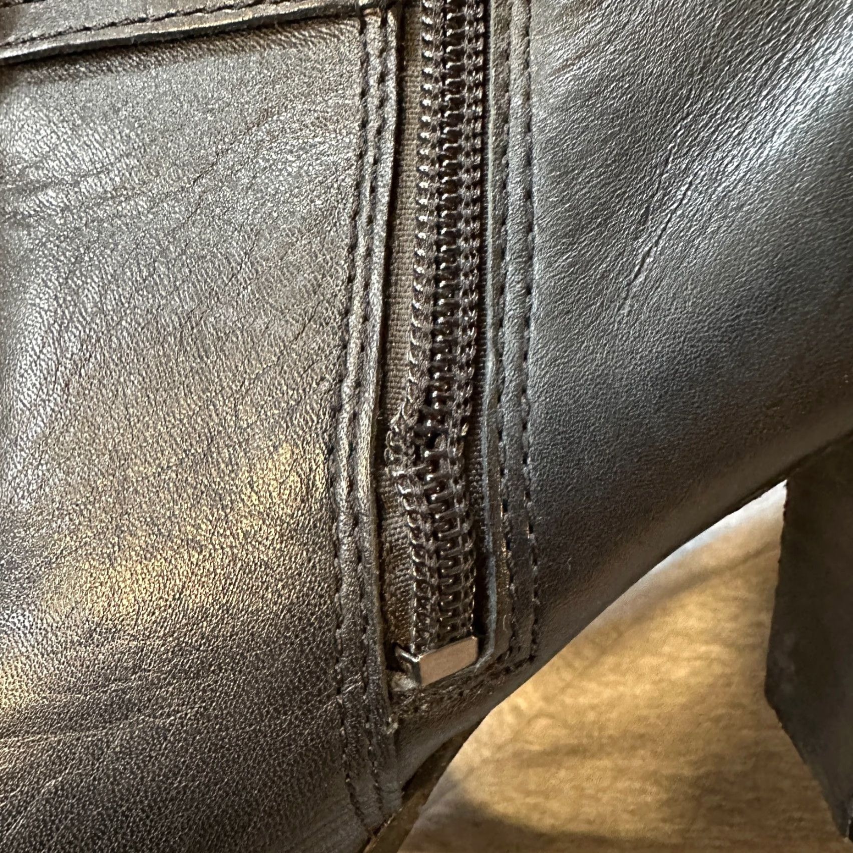 Harley Davidson Harley-Davidson Boots Womens Black Leather Mid Calf Zip Pointed Toe 9 Block Heel Motorcycle Biker D85068 Size US 9 / IT 39 - 3 Thumbnail
