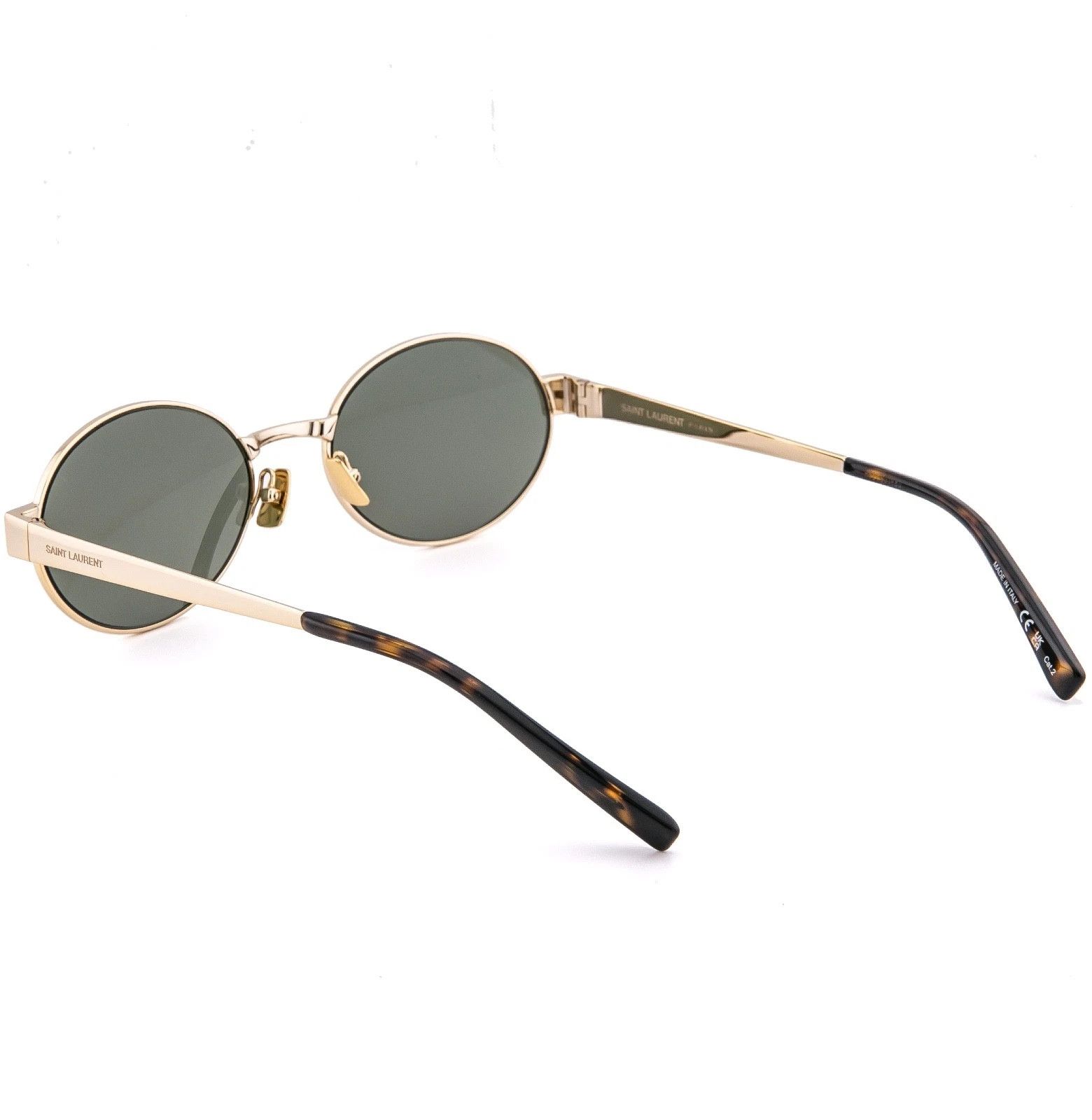 Saint Laurent Paris SAINT LAURENT SL 692 SL692 Gold Green Narrow Slim Oval 003 Size ONE SIZE - 2 Thumbnail