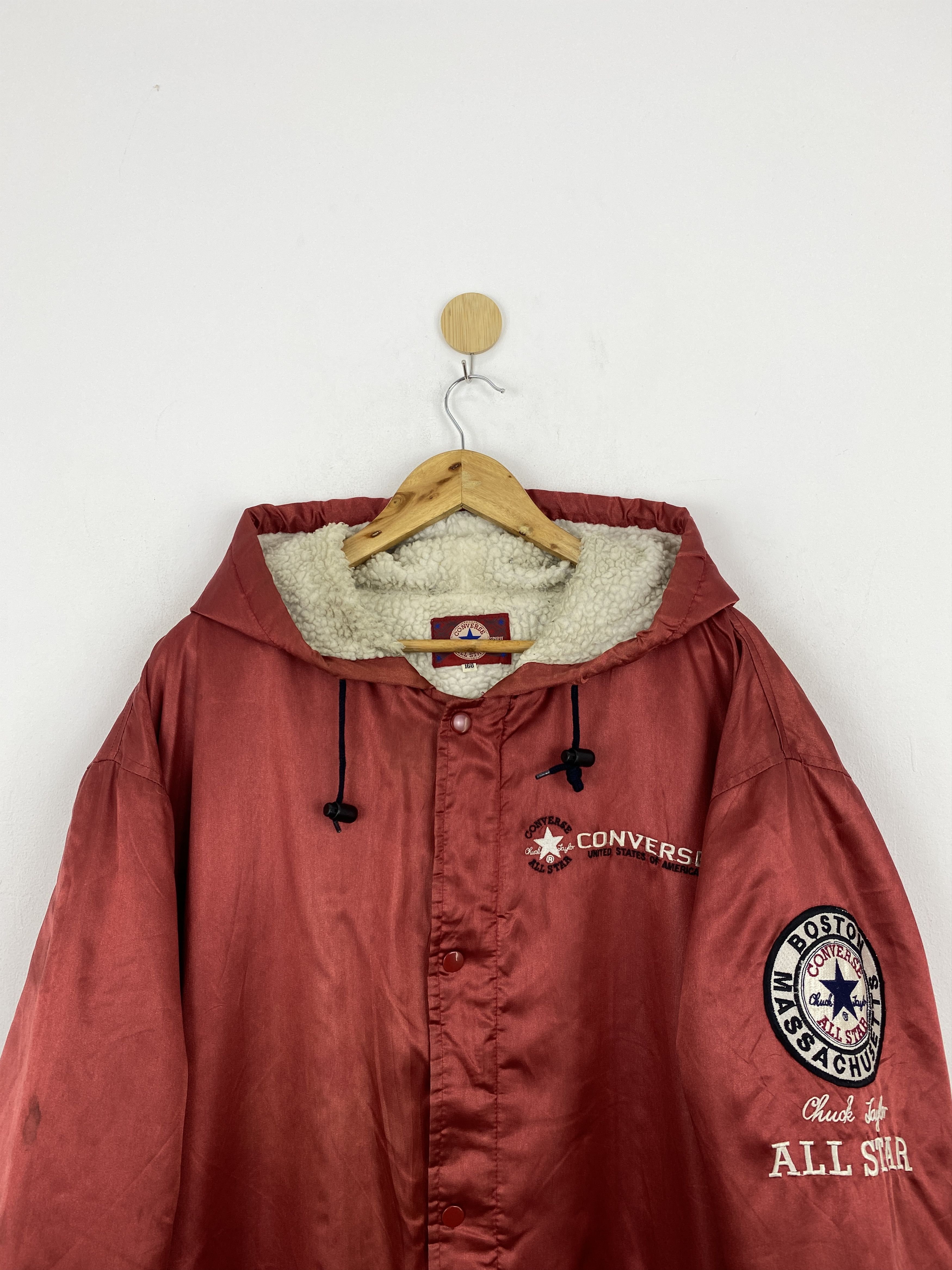 Converse Vintage Converse All Star Big Logo Sherpa Long Jacket J1930 Size US XL / EU 56 / 4 - 4 Thumbnail