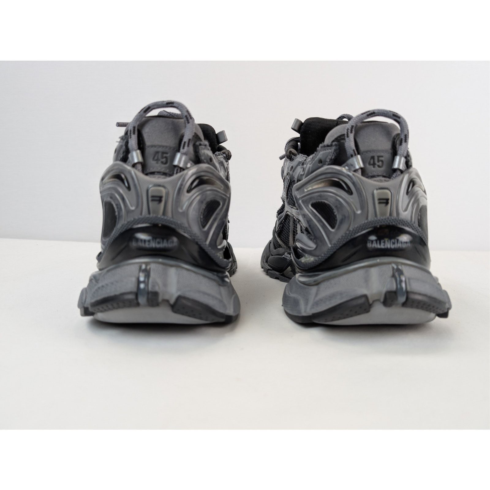 Balenciaga o1rshd1 Mesh and Rubber Runner Sneaker in Dark Grey / Black Size US 12 / EU 45 - 12 Thumbnail