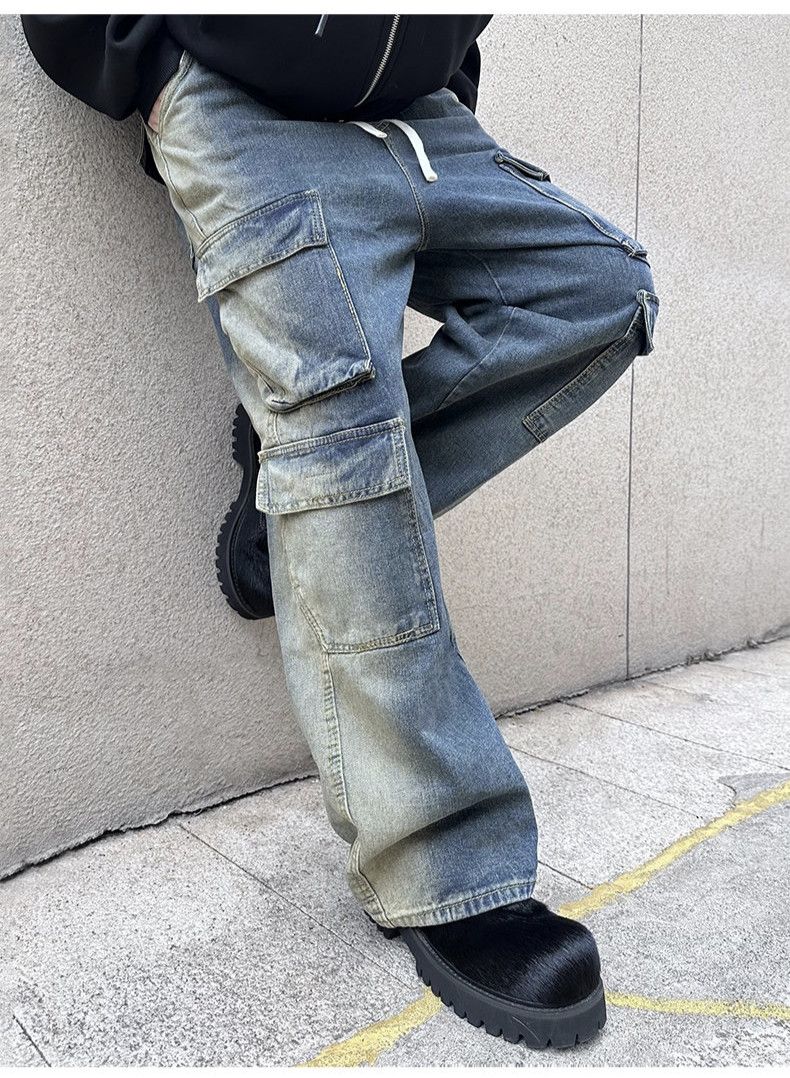 Lace Up Pockets Trousers Jeans