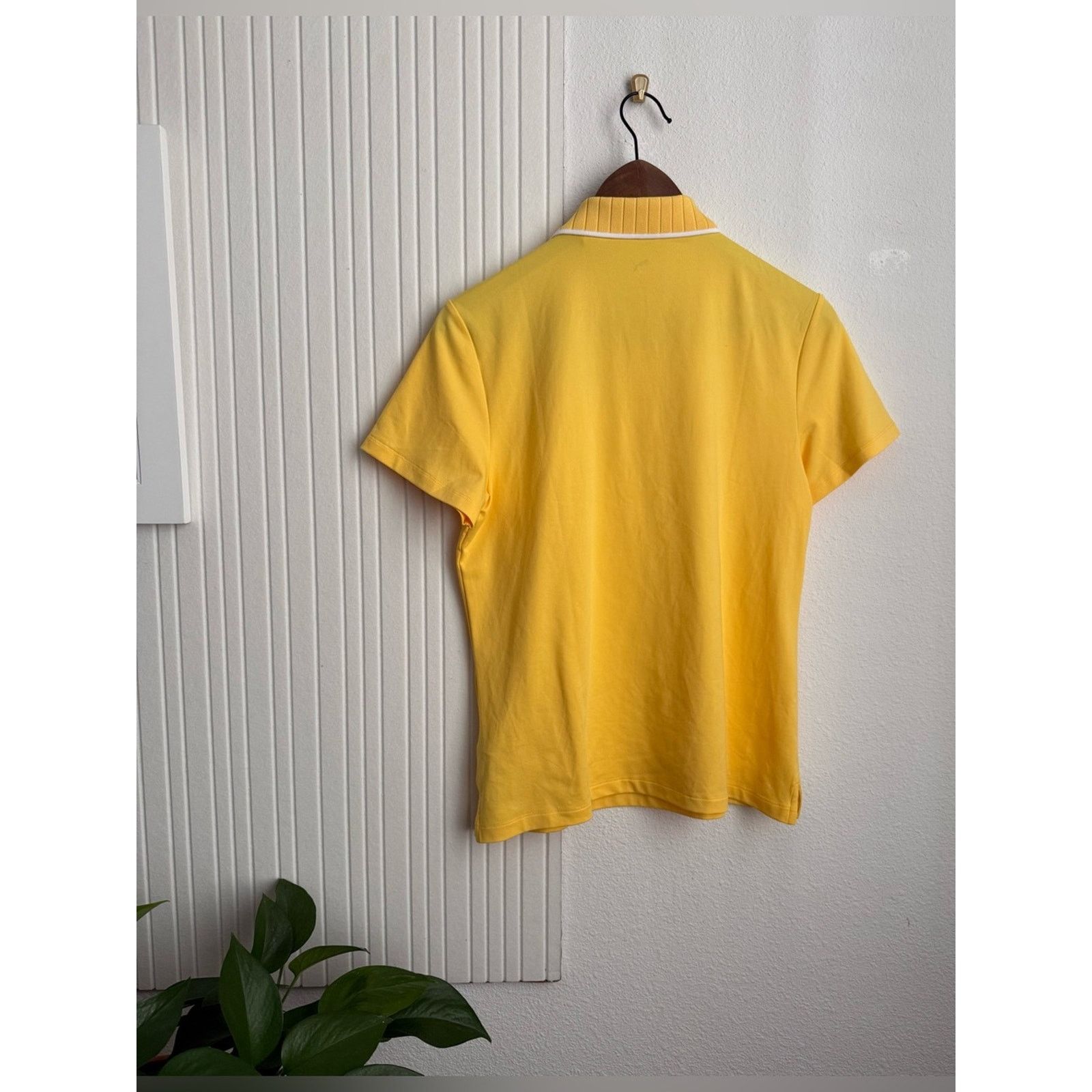 Puma PUMA CLOUDSPUN Yellow Polo with White Trim Collar Size M / US 6-8 / IT 42-44 - 4 Thumbnail