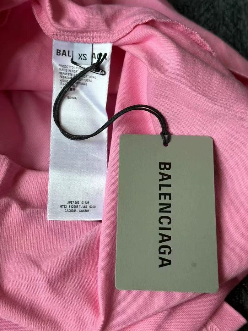 Balenciaga Balenciaga Pink embroidered logo short sleeve Size US XS / EU 42 / 0 - 4 Thumbnail
