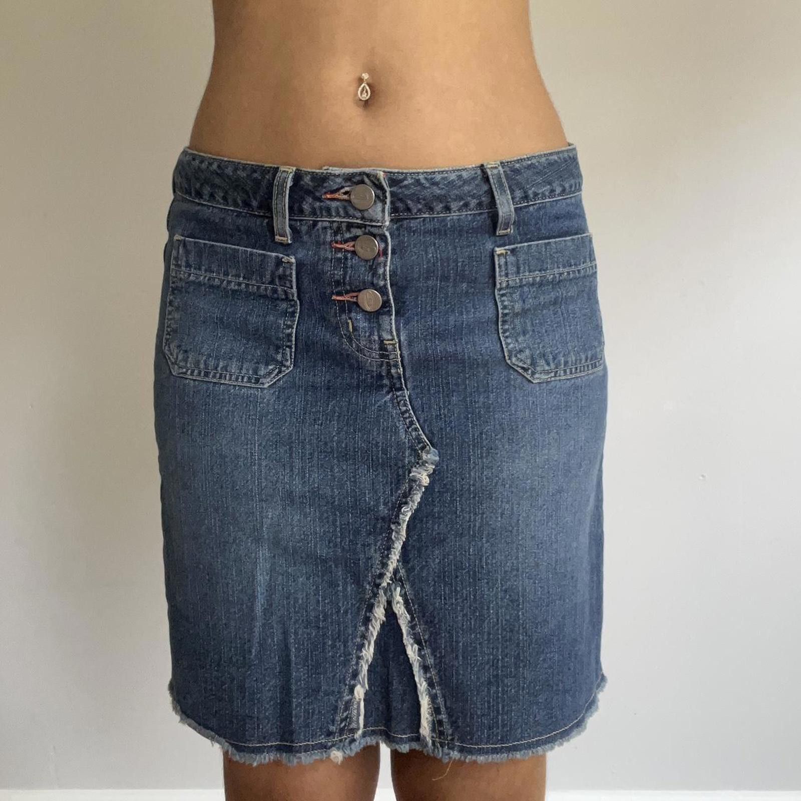 Bonobos Mini blue denim skirt with button detail #miniskirt Size 28" / US 6 / IT 42 - 1 Thumbnail
