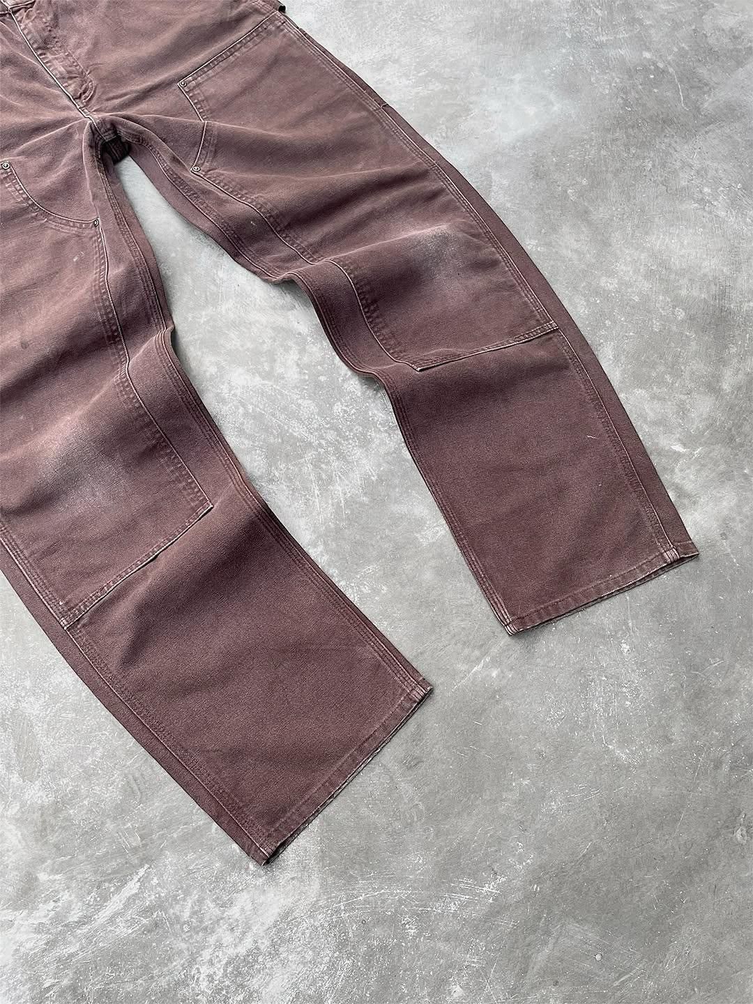 Carhartt Faded Dark Brown Carhartt Doublekne🪡Grunge Size US 34 / EU 50 - 4 Thumbnail
