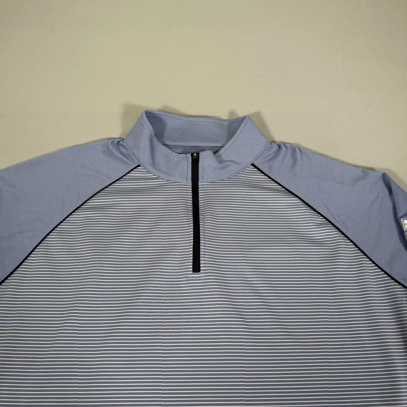 Peter Millar Peter Millar Shirt Mens 2XL Blue Stripe 1/4 Zip Crown Sport Golf Sweater Stretch Size US XXL / EU 58 / 5 - 2 Thumbnail