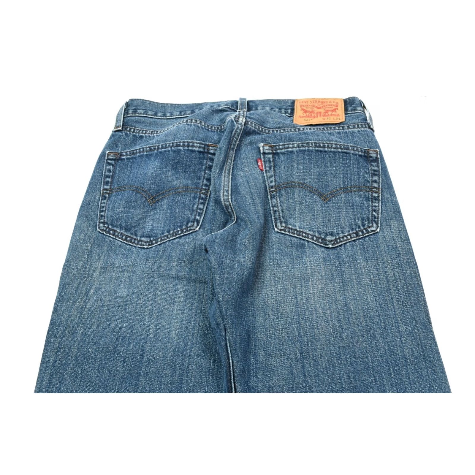 Levi's Levis 527 Boot Cut Jeans Mens 31x34 Blue 5-Pocket Distressed Denim Regular Inseam 32 2-Pocket? Size US 31 - 6 Thumbnail