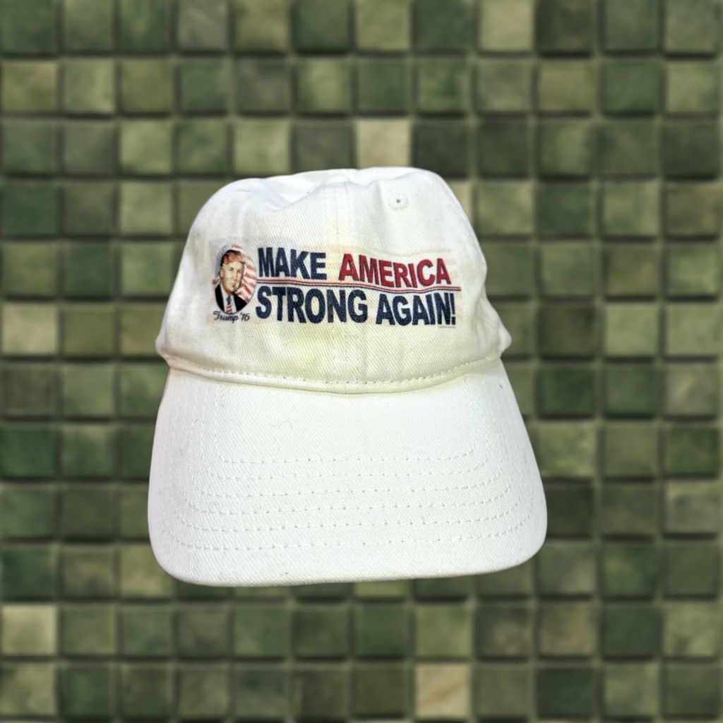 Vintage VINTAGE Make America Great Again ‘16 Donald Trump White Cap Hat OTTO Baseball Cap Men One Size White Cap Hat Mens Size ONE SIZE - 1 Thumbnail
