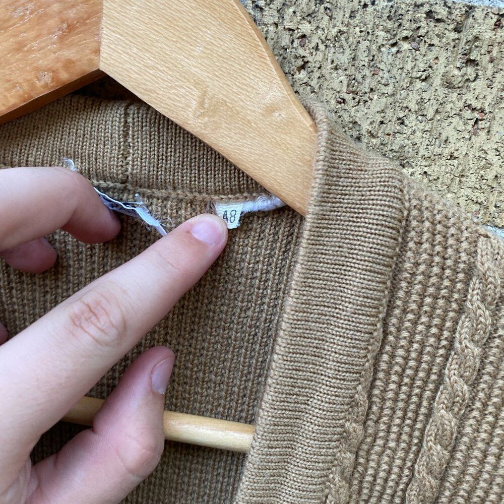 Celine Vintage 1970s Celine Paris 100% Wool Knit Cardigan Sweater Size L / US 10 / IT 46 - 8 Thumbnail