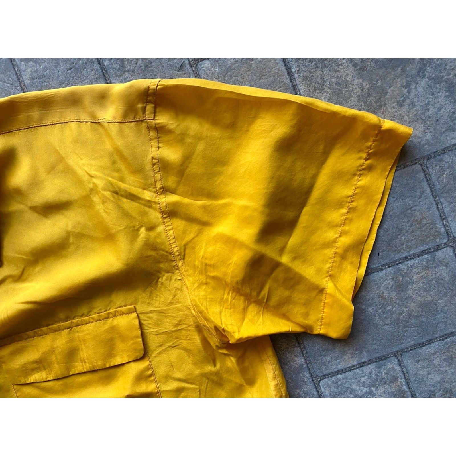 Vintage BUMP Shirt Button-Up Silk Yellow L Mens Short Sleeve 100% Authentic Style Bump Button Shirt Size US L / EU 52-54 / 3 - 4 Thumbnail