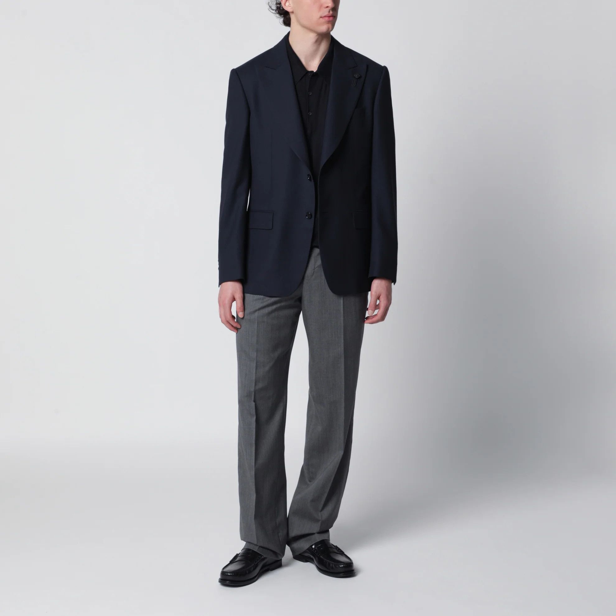 Lardini o1d2blof0526 Single-breasted Wool Jacket in Blue Size US M / EU 48-50 / 2 - 2 Thumbnail
