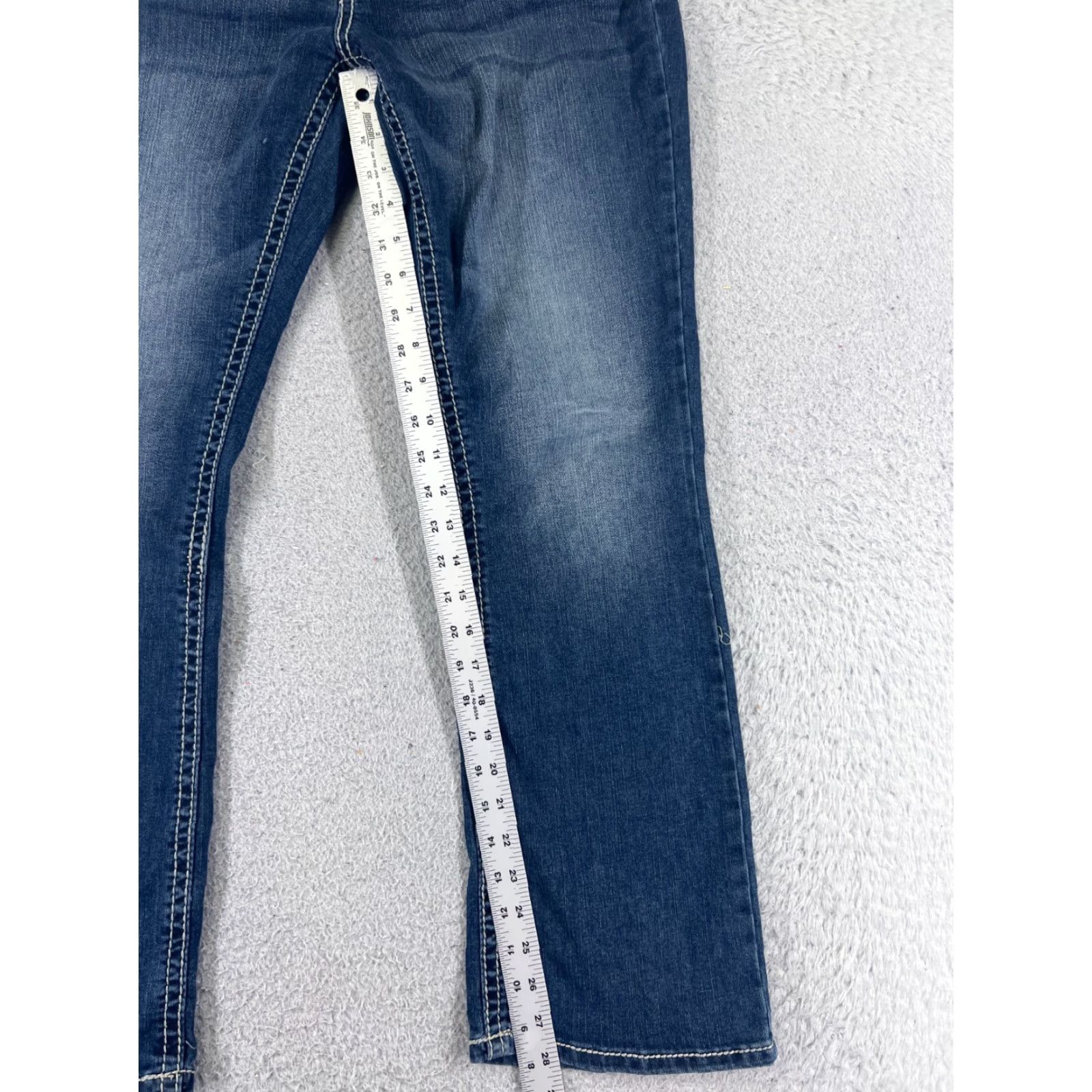 Vintage Maurices Jeans Women 9 Blue Denim Bootcut Low Rise 32x28 Cotton 5-Pocket Denim Stretch Jeans Mens No? Wait. Size 30" / US 8 / IT 44 - 7 Thumbnail