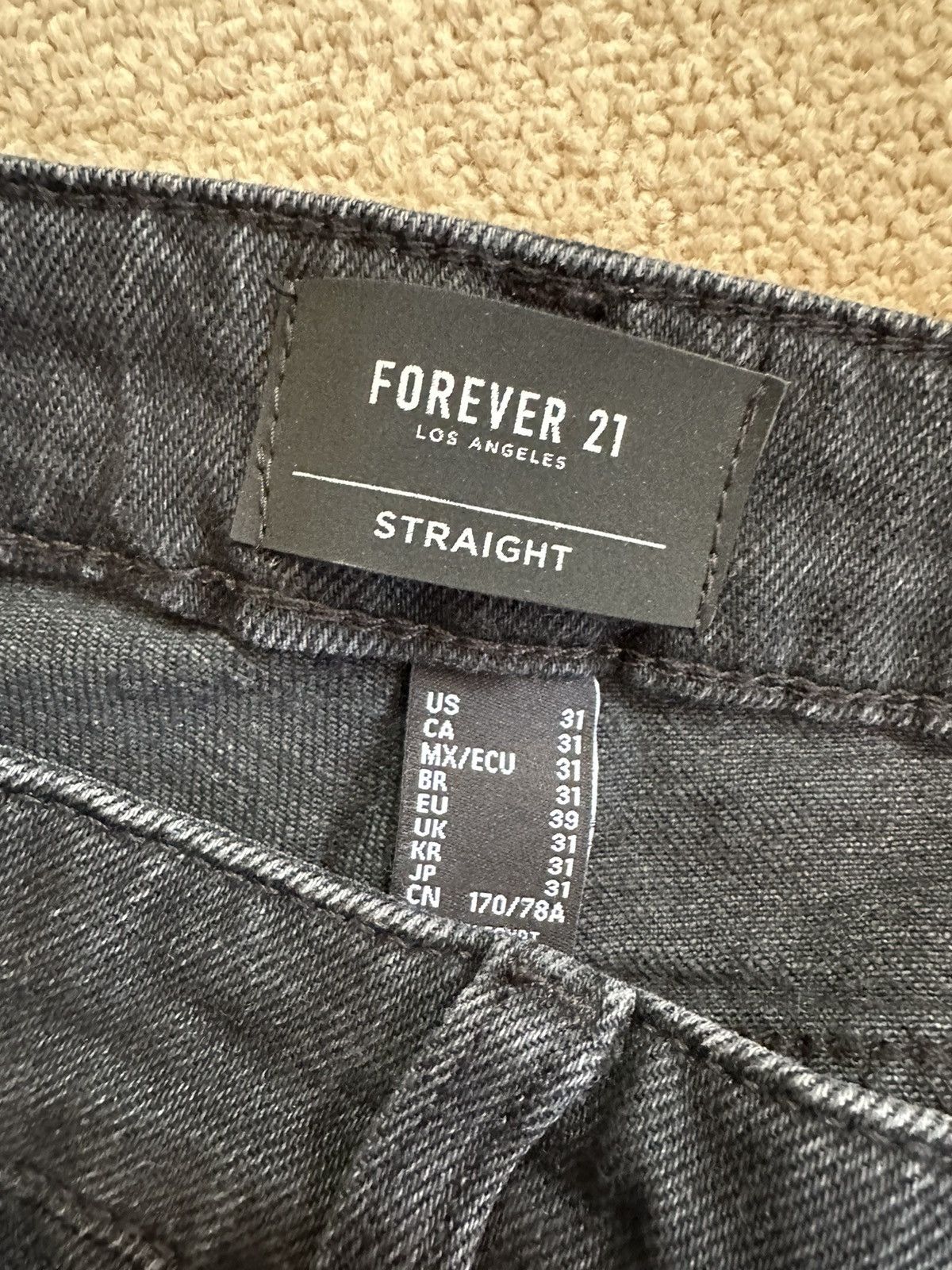 Forever 21 Black Loose Straight Jeans Size US 31 - 3 Thumbnail